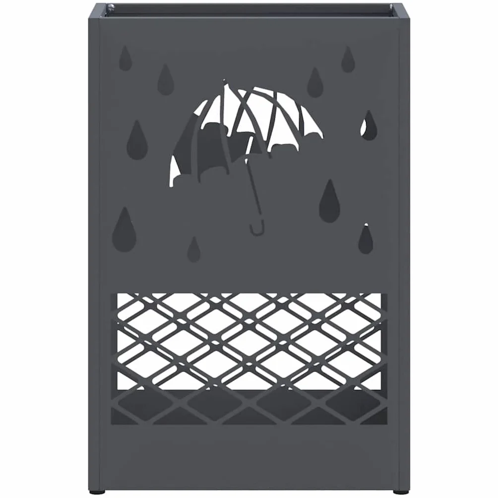 vidaXL Porte-Parapluie Acier Anthracite 28x12x41 cm Design Rectangulaire Organisateur Entrée