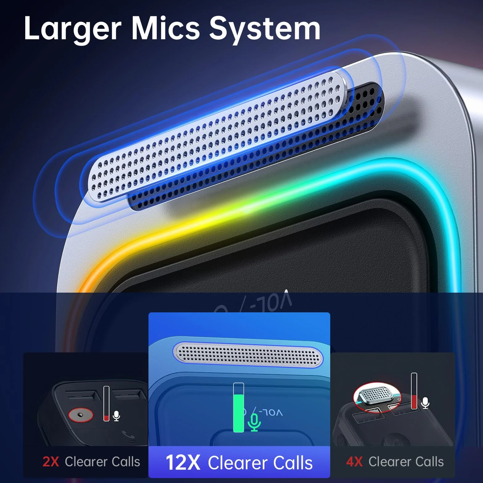 Syncwire Adapter samochodowy Bluetooth 5.4 Duży mikrofon Aux 3.5mm Jack Zestaw odbiornika Bluetooth nawijany kabel Głęboki bas HiFi Kolorowe światło