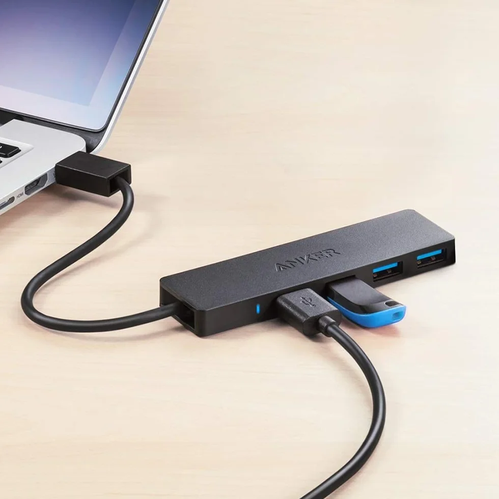 Koncentrator, hub USB Anker z 4 portami, wieloportowy koncentrator USB 3.0, rozgałęźnik USB do laptopa, przedłużacz do laptopa z jednym portem, komputera stacjonarnego i innych urządzeń
