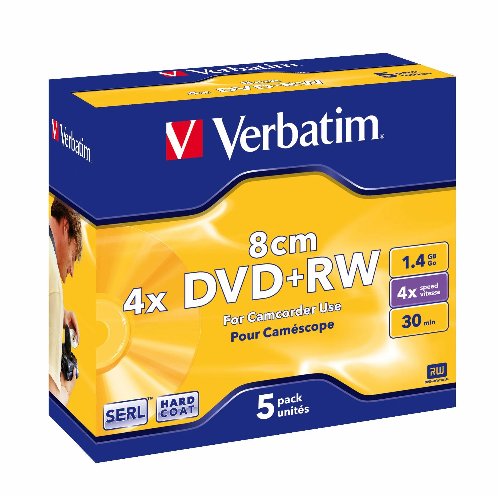 Verbatim DVD+RW 1.4GB 2X 5PK Optical Media