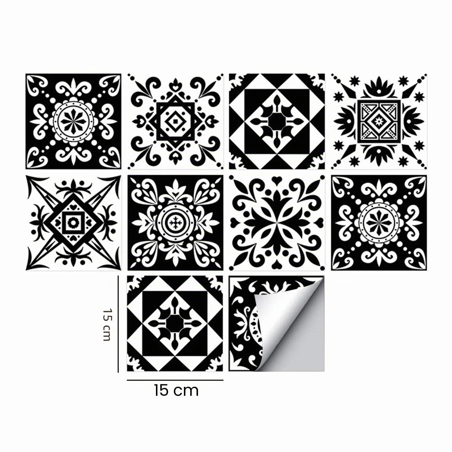 Andiker 20 feuilles mural stickers carrelage 15cm x 15cm imperméables autocollants carreaux cuisine salle de bain