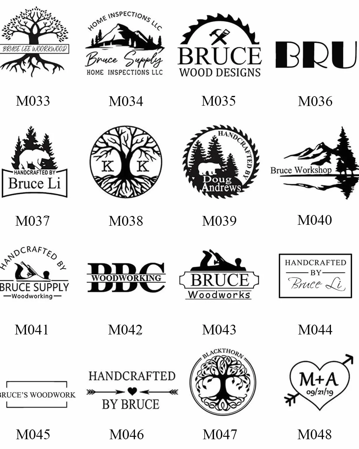 Fer de marque pour bois avec logo personnalisé - Tampon en métal pour steak en bois, cuir, gâteau, pain, cadeaux de mariage - Fabriqué à la main par Design (2,54 cm)