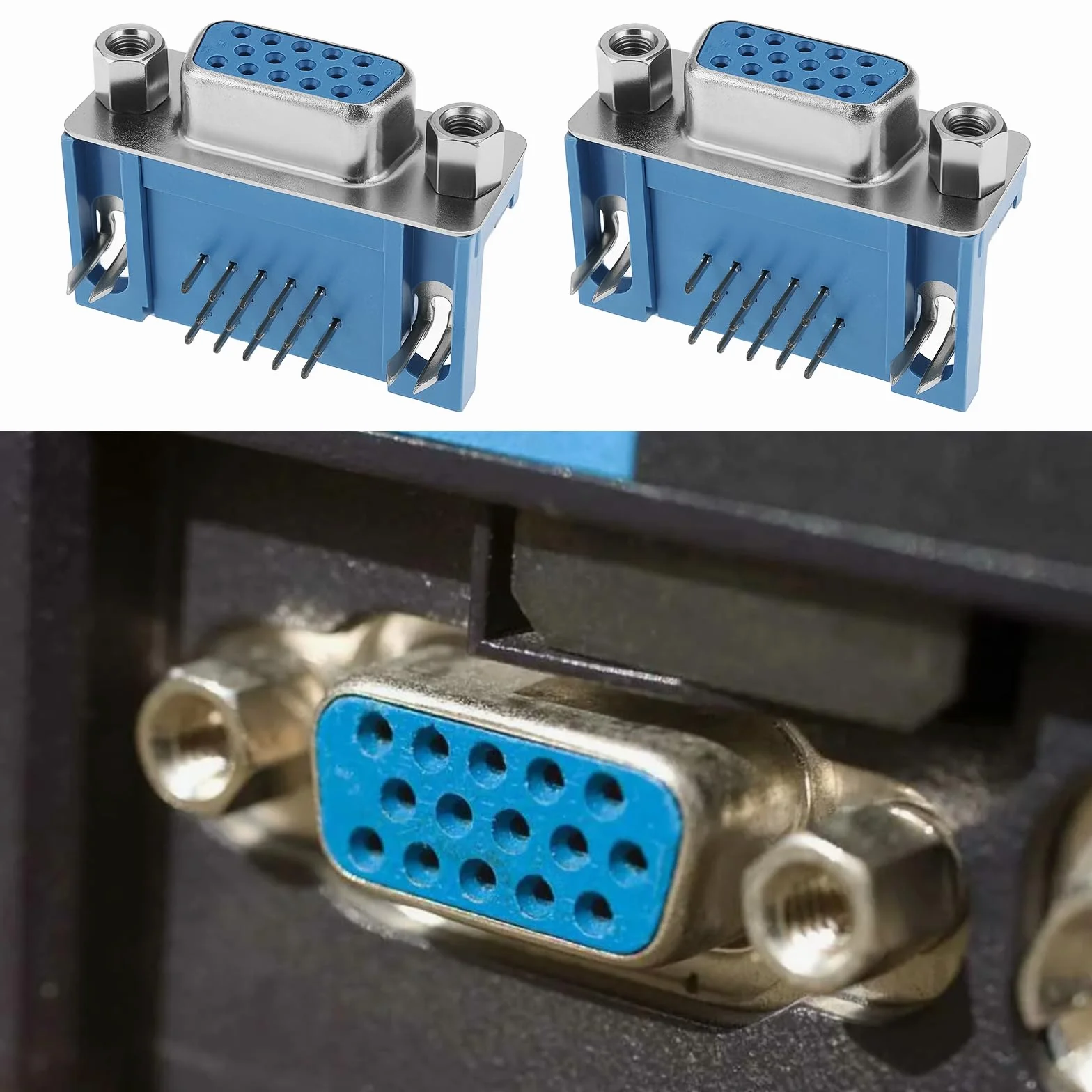 Connecteur Femelle VGA 15 Broches 3 Rangées D-Sub pour Unité de Commande Automatique