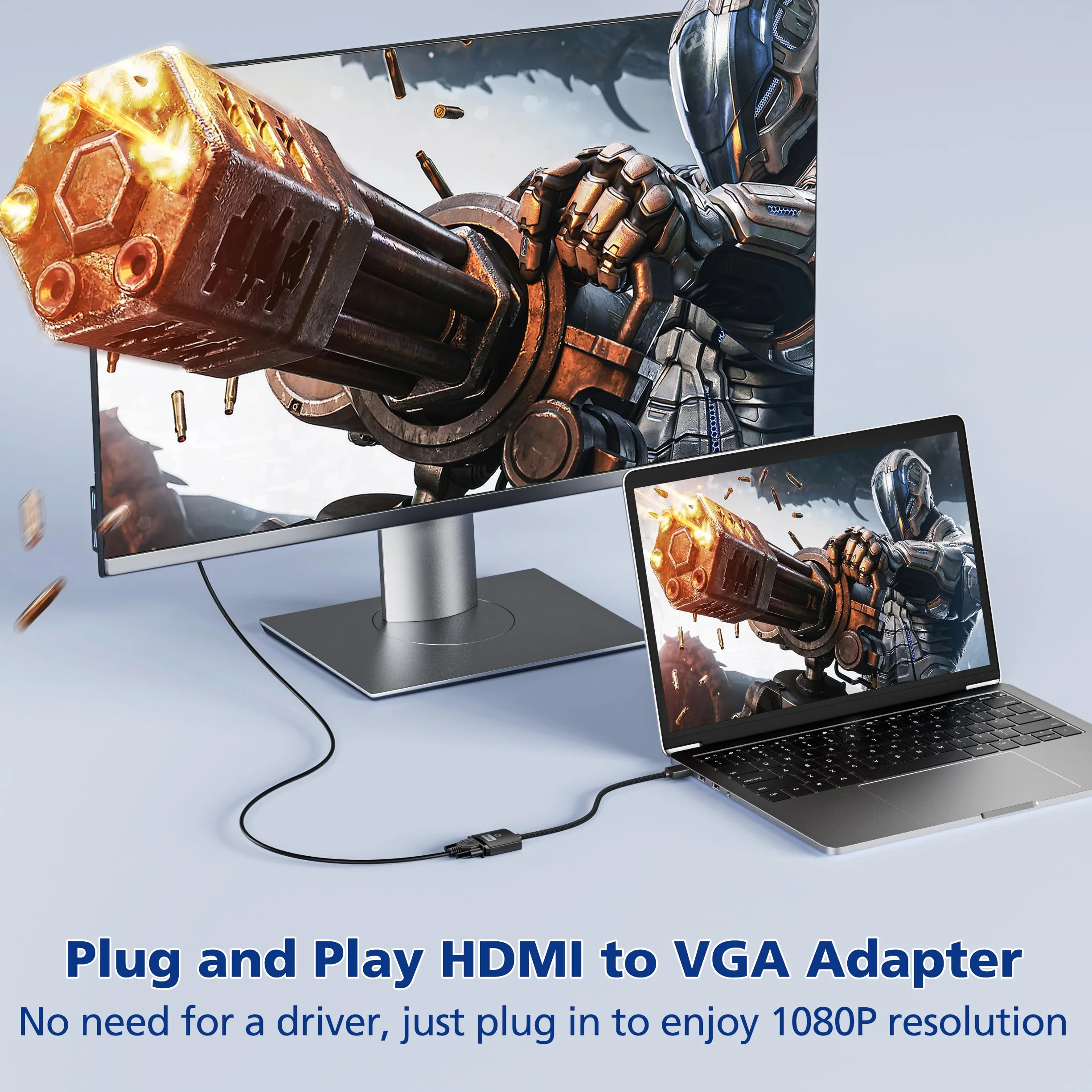 Aceele Adaptateur HDMI vers VGA Full HD mâle vers femelle