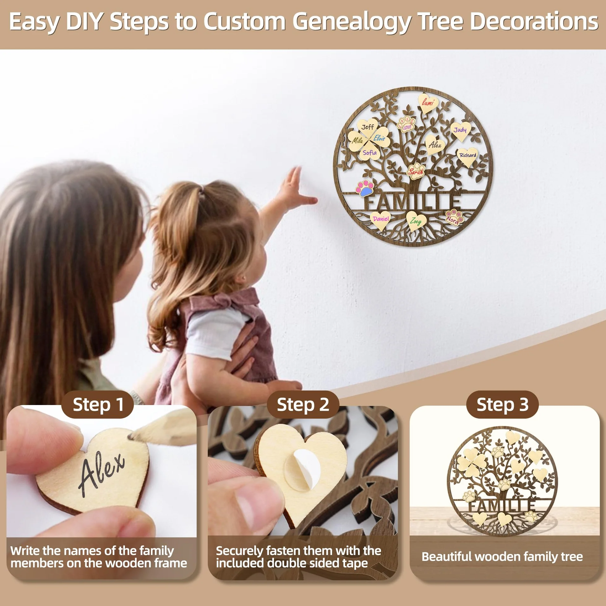 TAKULA Arbre de Vie Decoration Murale Arbre Genealogique a Remplir Cadeau Famille Personnalisé