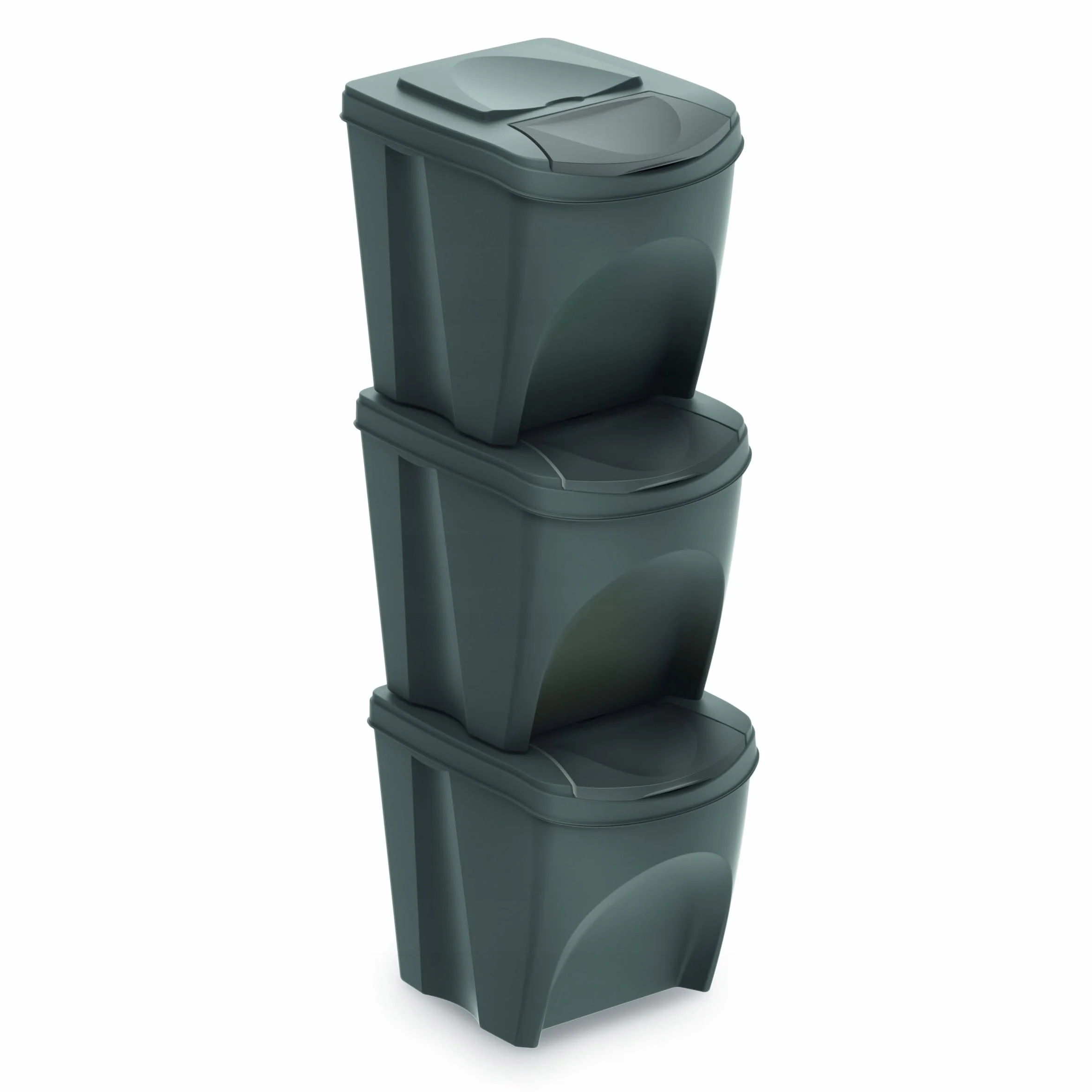 Bacs de recyclage 75 L gris lot de 3