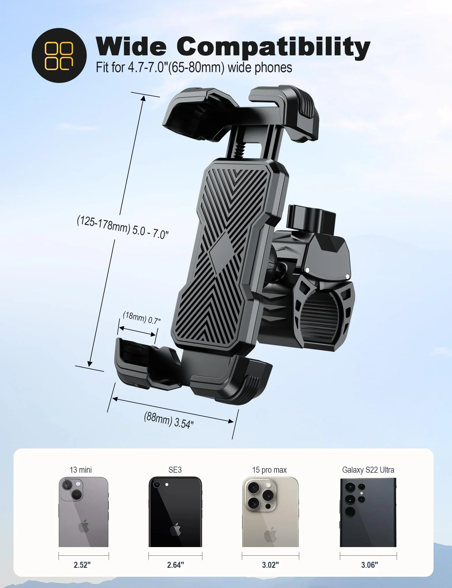 Grefay Uchwyt do Telefonu na Rower Uniwersalny Motocyklowy Uchwyt na Telefon dla Roweru Drogowego MTB Skutera z 360 Obrotów dla 4.7-7.2 Cala Smartfona