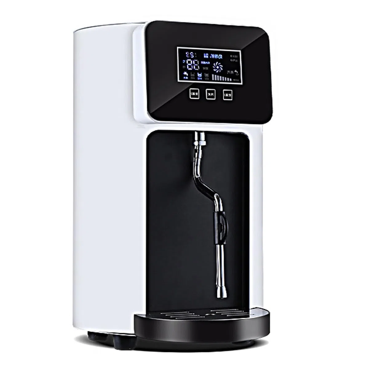 Machine à mousser Le Lait électrique Commerciale, mousseur à Lait Vapeur Automatique, chaudière en Acier Inoxydable de 8 L, avec Affichage LED et sonde de températ,
