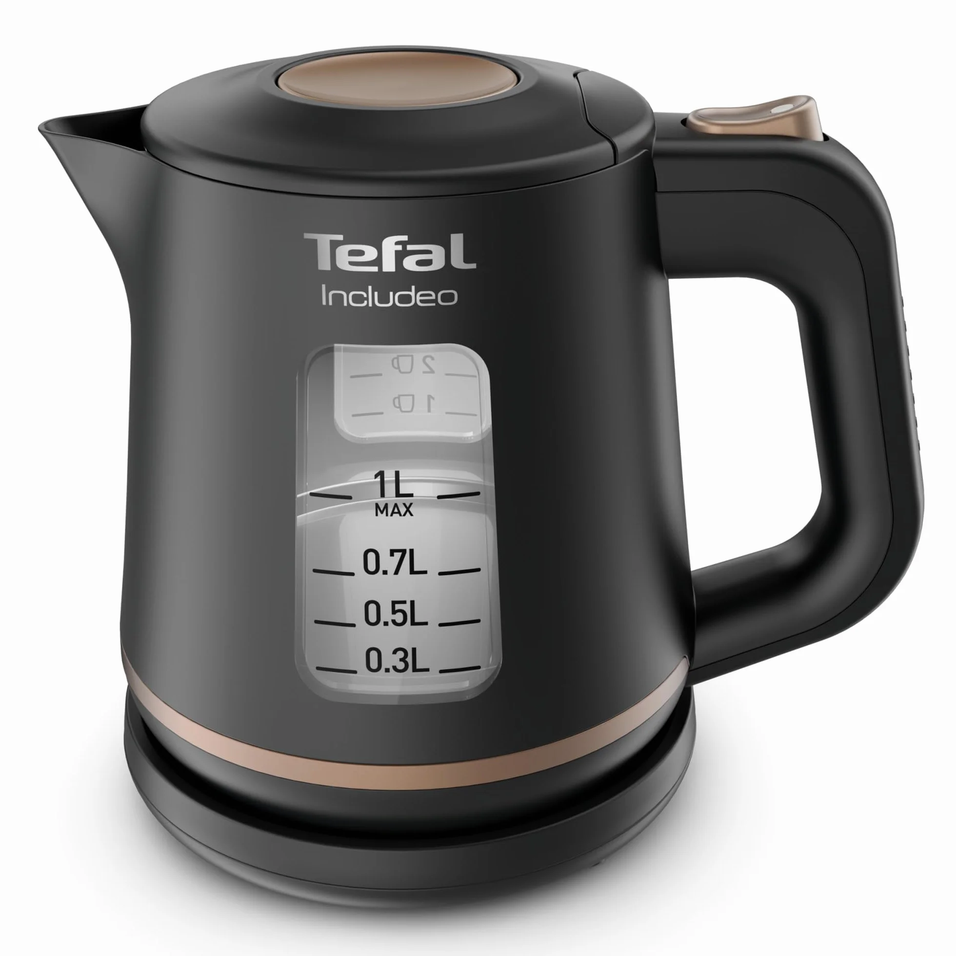 Tefal Bouilloire électrique 1 L Ébullition rapide Filtre anticalcaire amovible Poignée ergonomique Noire