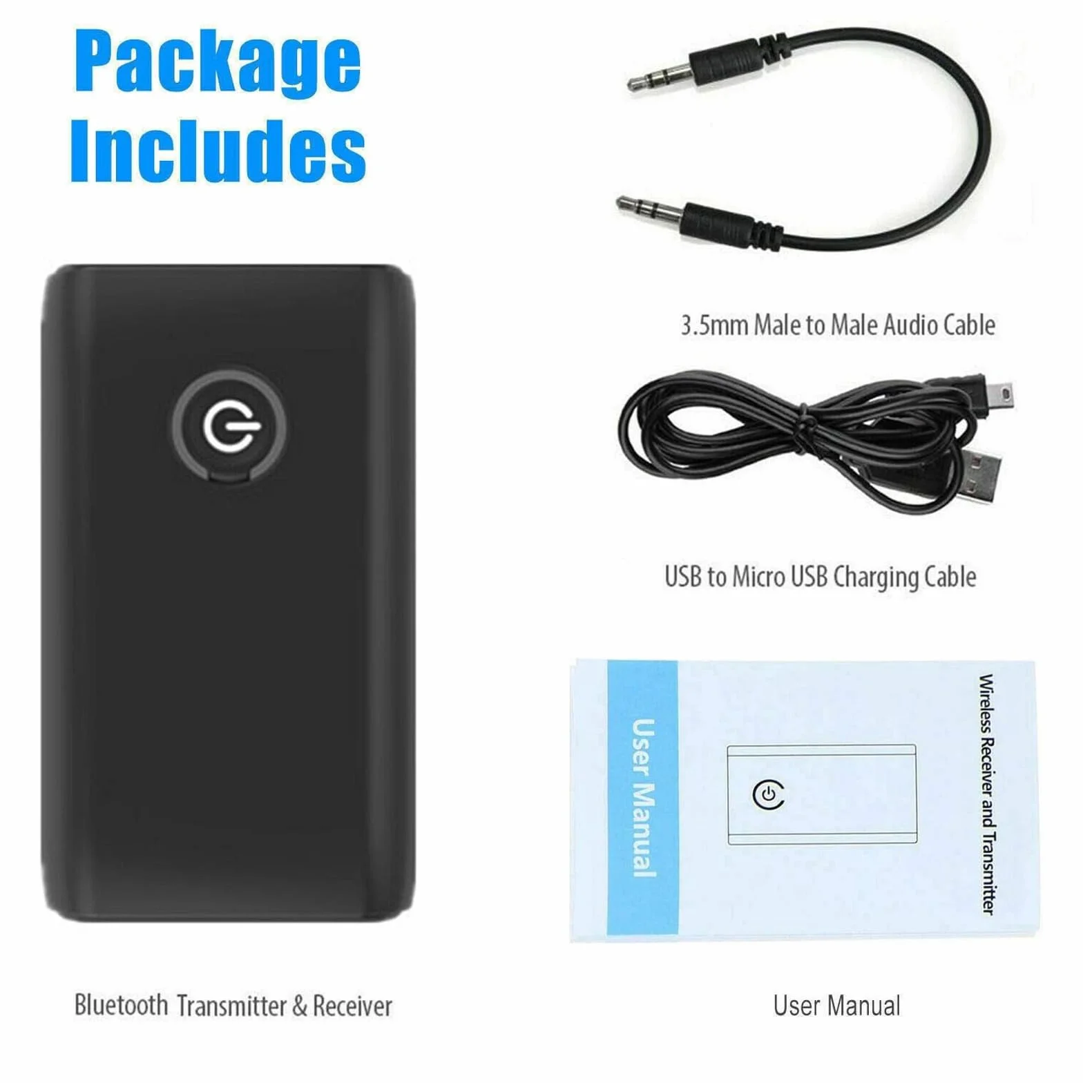 Nadajnik i odbiornik Bluetooth 5.0 2 w 1, transmiter Bluetooth, odbiornik jack 3,5 AUX do słuchawek, głośników, systemu stereo, telewizora, laptopa