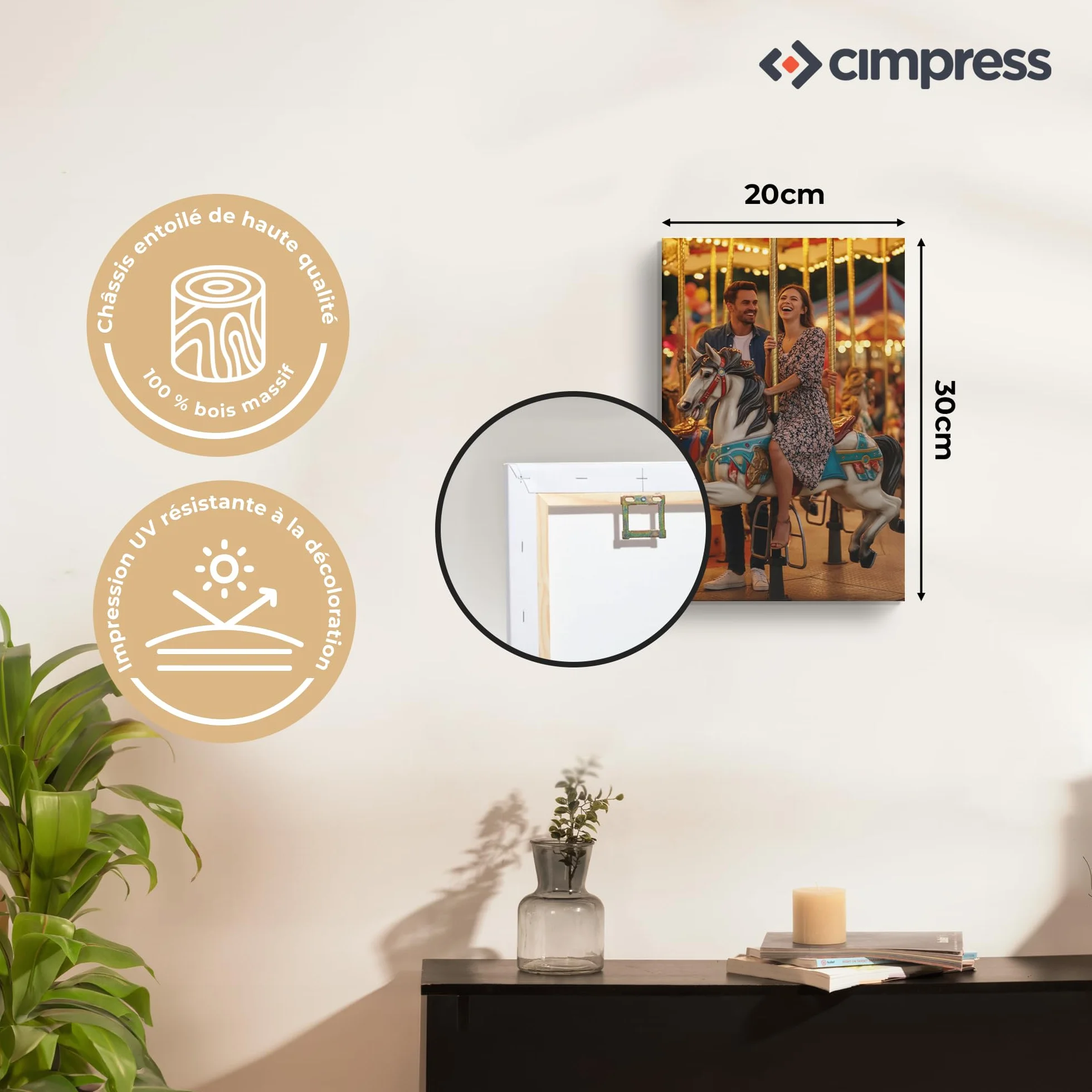 Cimpress Tableau sur Toile Personnalisé 30 × 20 cm Décoration Murale Wall Art Moderne