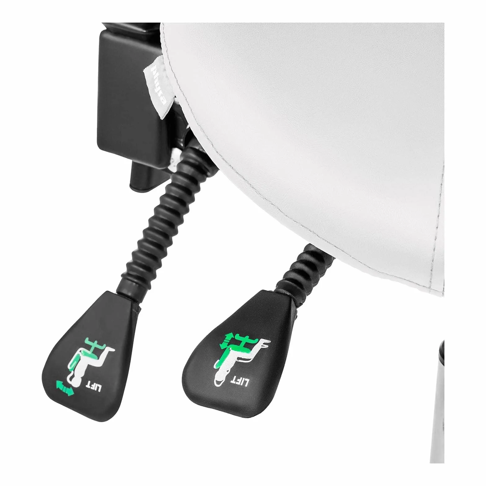 Physa Siège-Selle avec Dossier Assis Debout Ergonomique De Cheval Tabouret Berlin White (90-120°, 55-69 cm, 150 Kg, Pivotant, roulettes, Blanc)