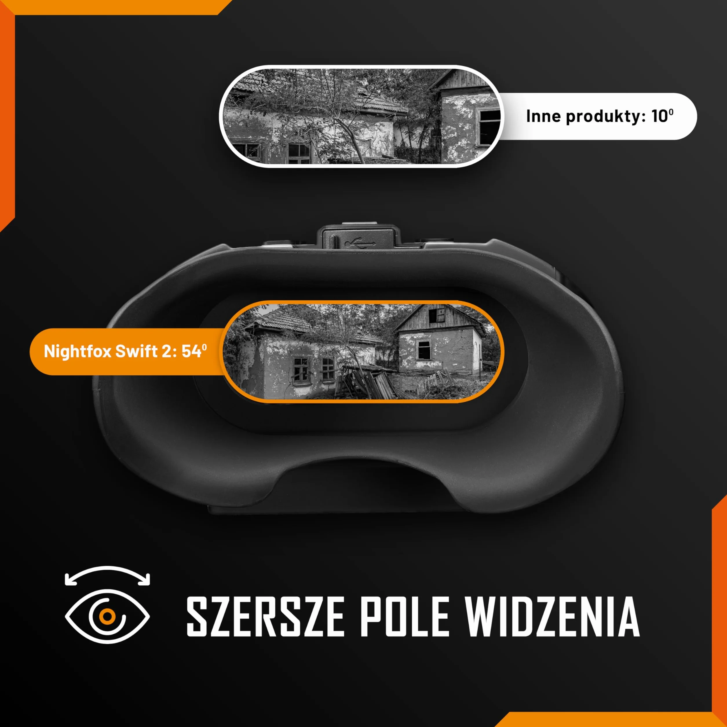 Nightfox Swift 2 Pro Gogle noktowizyjne | Mocowane na głowie | Powiększenie 1x | HD 1080P | Ładowanie przez USB | Cyfrowe lornetki noktowizyjne na podczerwień