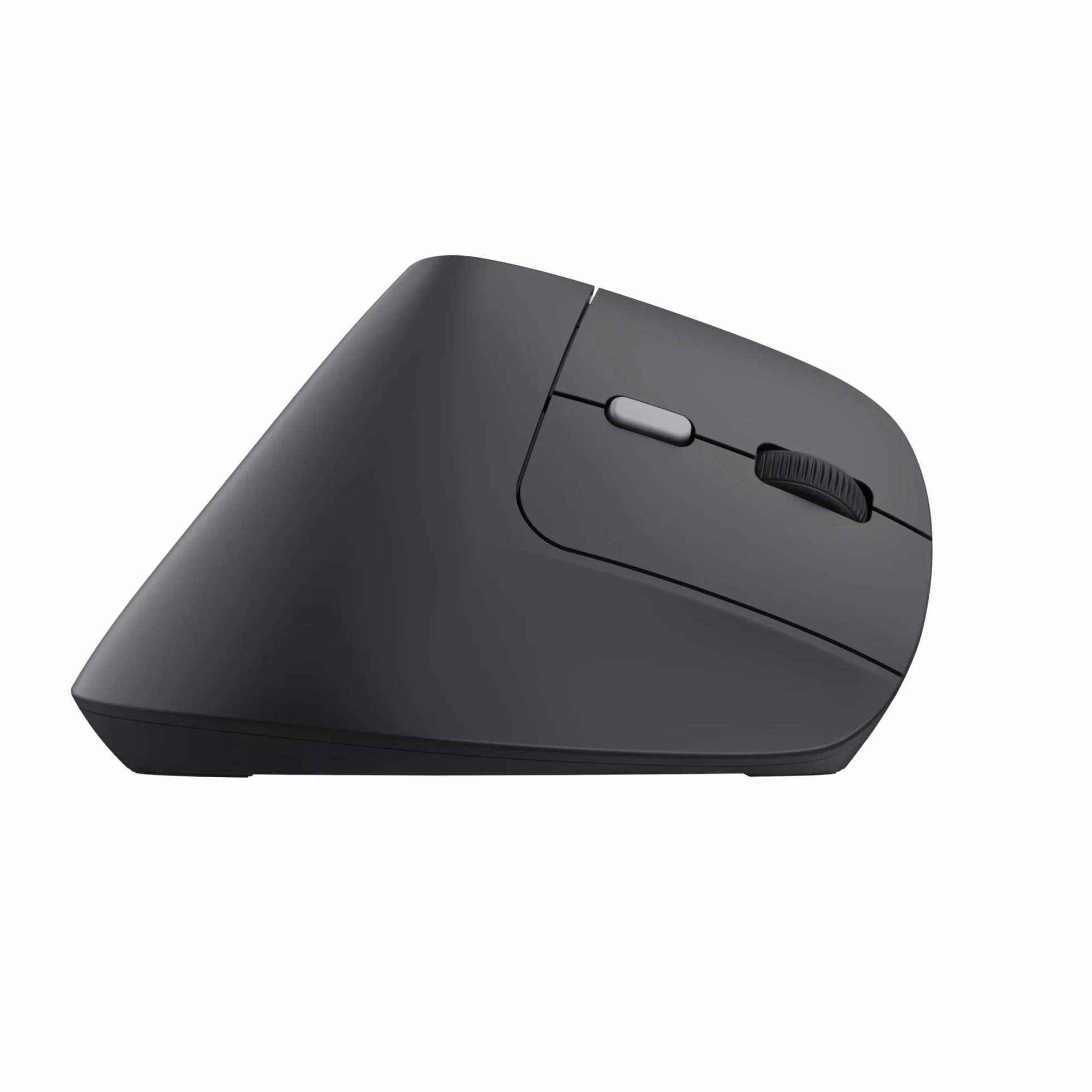 Trust Yuno Ergonomiczna Mysz Bezprzewodowa z Akumulatorem, Myszka Pionowa z Odbiornikiem USB 2.4GHz, Regulowane DPI 800-2400, Sensor Optyczny, 6 Przycisków, 70% Plastiku z Recyklingu - Czarny