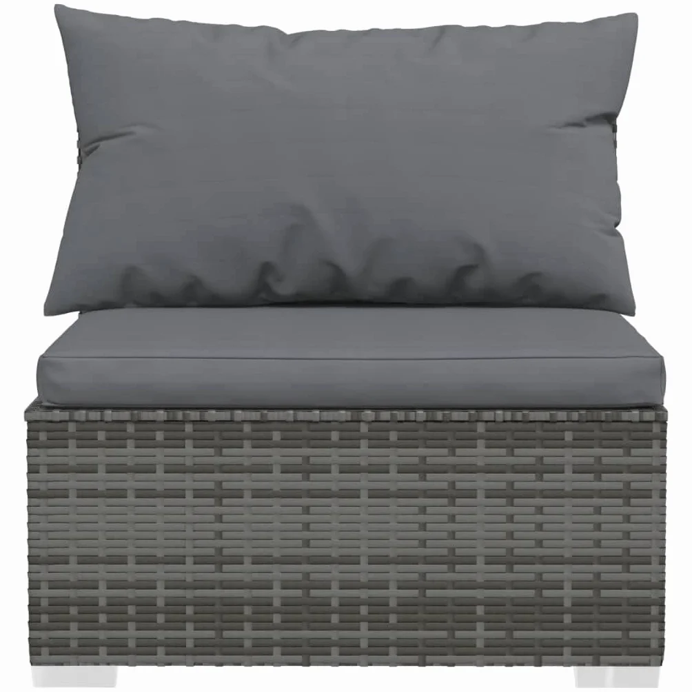 Salon de Jardin 4 pcs Résine Tressée Gris Meubles de Jardin décontractés