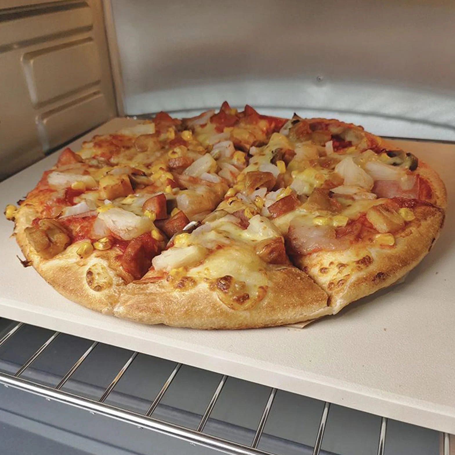 Pierre à pizza - 30,5 x 30,5 cm - En céramique anti-adhésive - Pour four, barbecue, camping - 30,5 x 30,5 cm - Idéale pour le à pizza et la cuisson polyvalente à l'intérieur et à l'extérieur