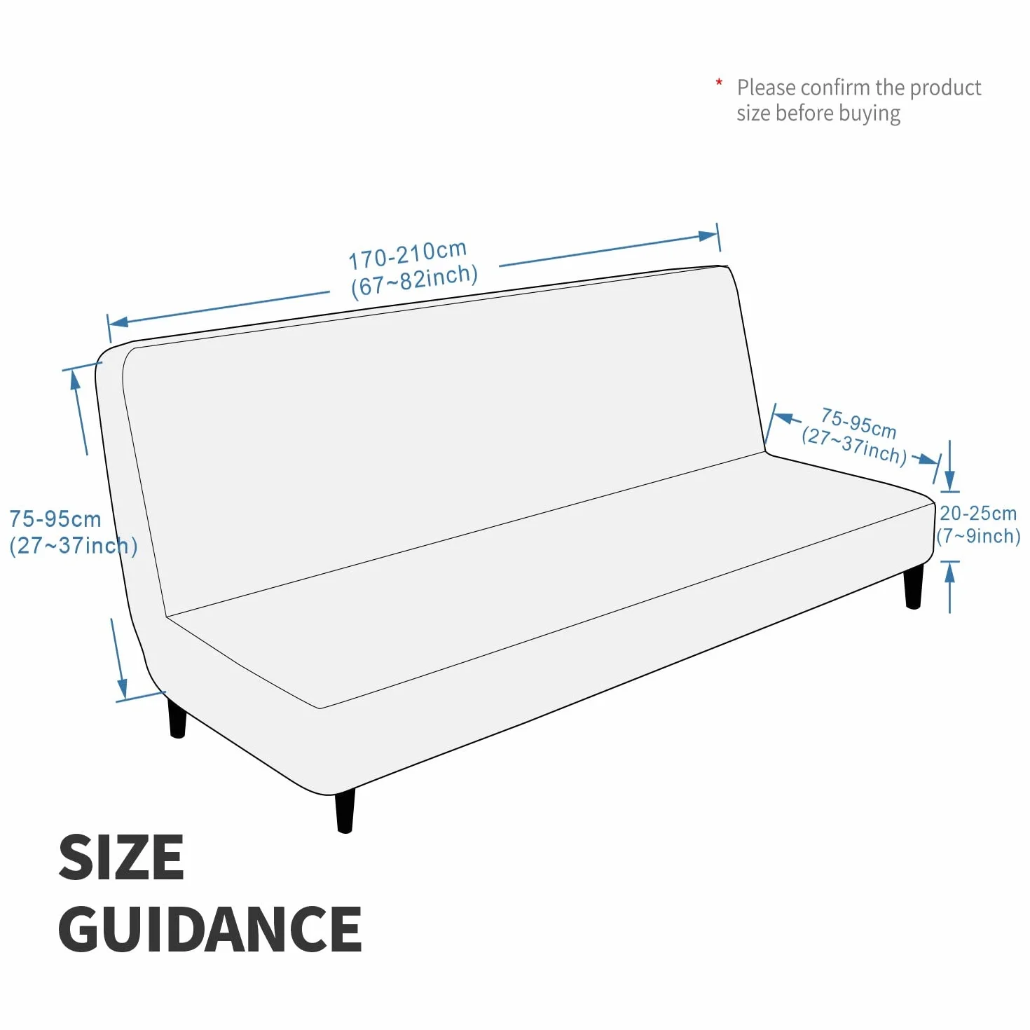 Housse de protection pour futon en velours, bleu marine, lavable en machine, antidérapante, fond élastique en Spandex
