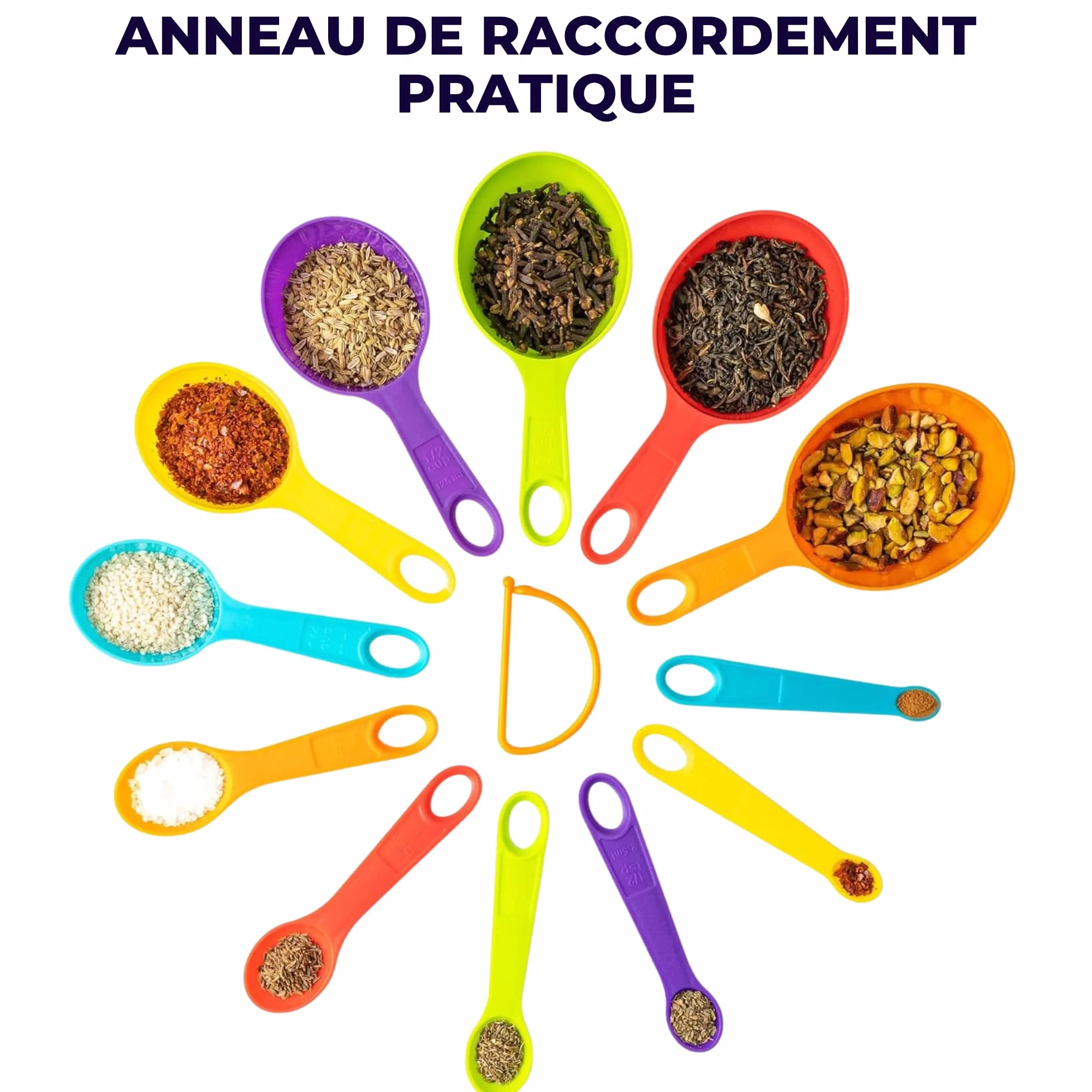 Lot de 12 Cuillères Doseuses Tasse à Mesurer Plastique Coloré