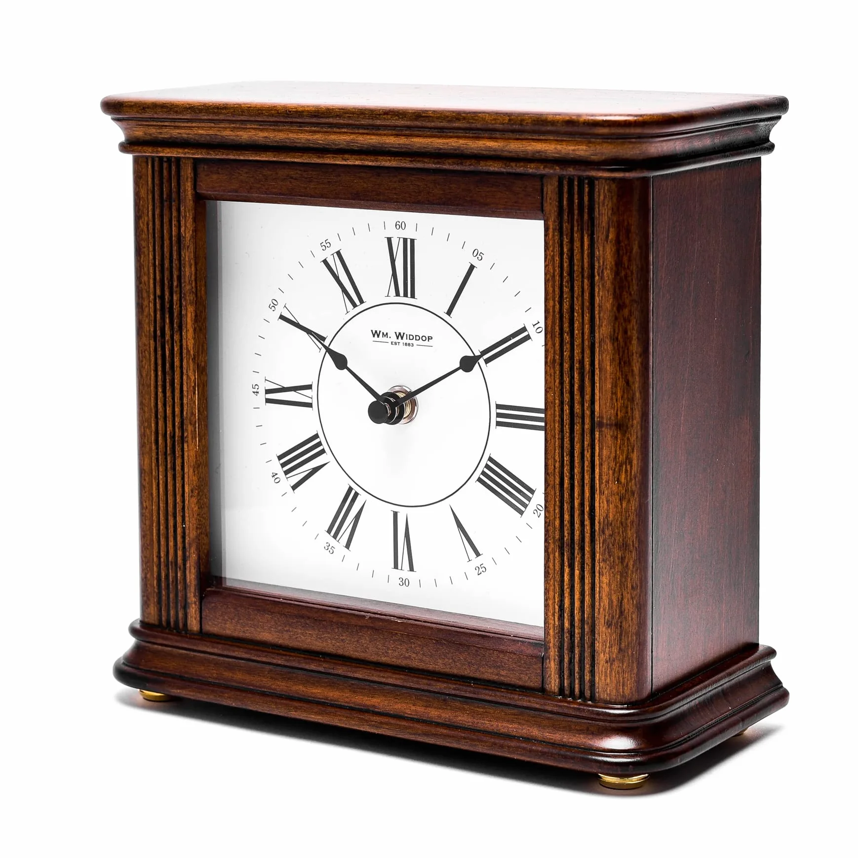 Horloge de cheminée carrée en bois finition noyer Carillon Westminster