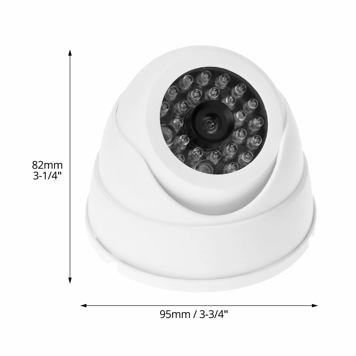 QWORK® 2 x atrapa kamery kopułkowej z diodami LED - sztuczna kamera do użytku wewnątrz i na zewnątrz - zbytnio prawdziwa