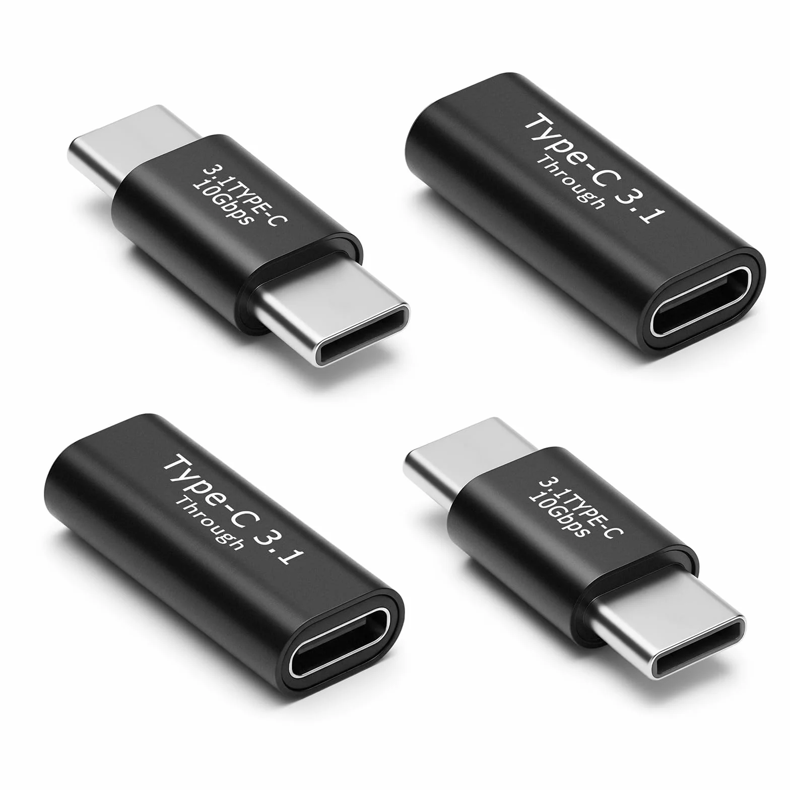 Adapter USB C 3.1 (4 sztuki), adapter USB C żeński na żeński, złącze męskie typu C na męskie do MacBooka Pro, tabletu, Samsung Galaxy i innych