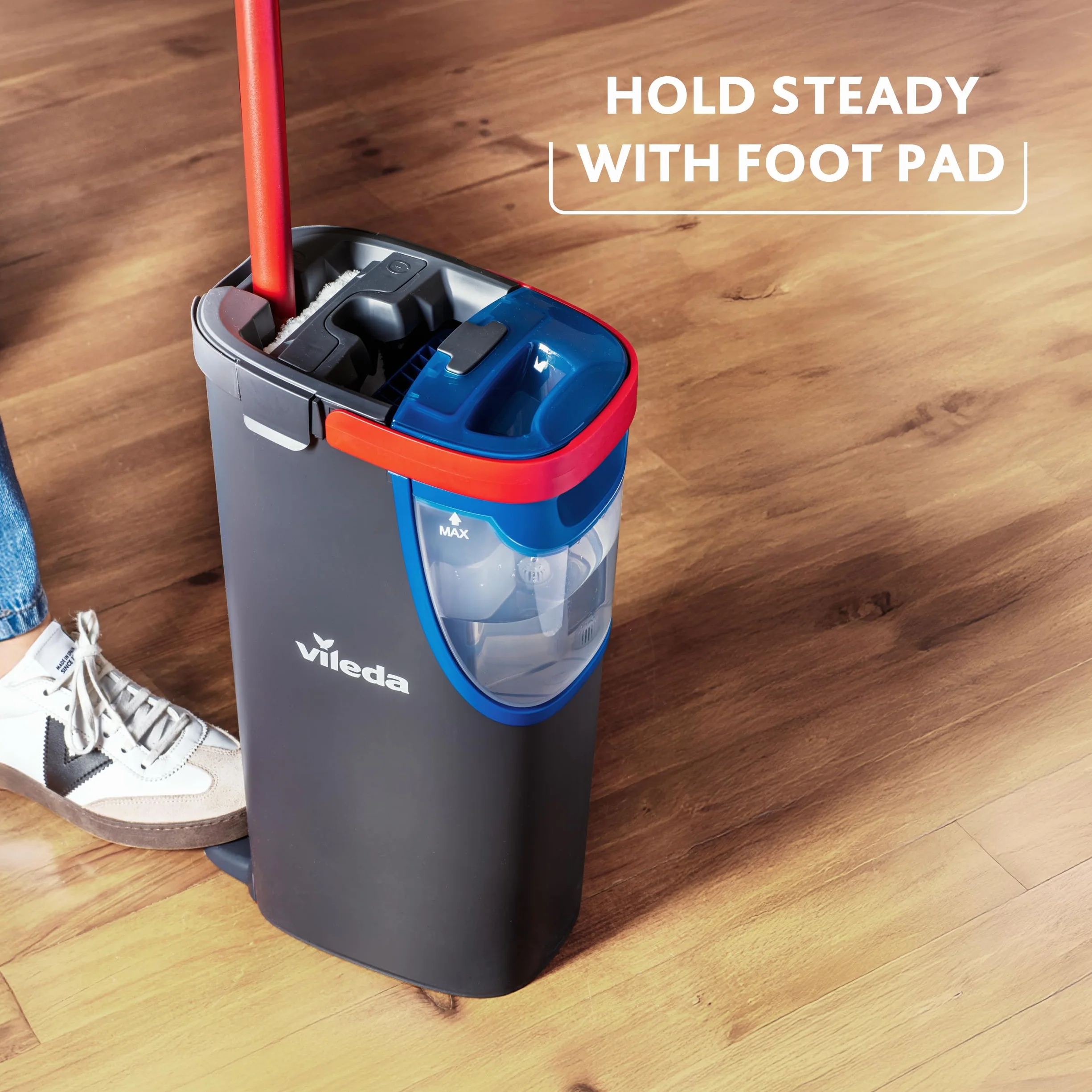 Vileda H2pro Balai Plat avec Recharge Microfibre - Système Double Réservoir Eau Propre Sale