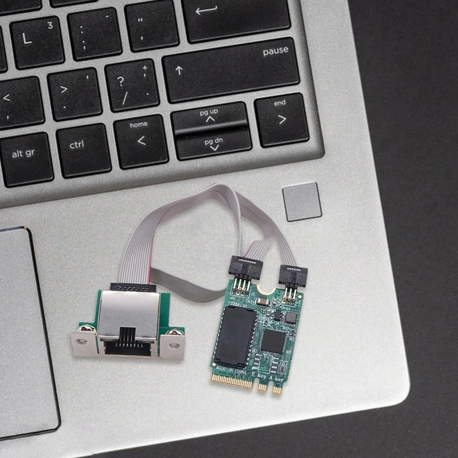 Adapter Ethernet M.2 A E Key 2.5G, Karta Sieciowa RJ45 Gigabit Ethernet RTL8125B, dla Systemu 7/8/8.1/10, Serwer 2008/2012/2016, dla Systemu Linux