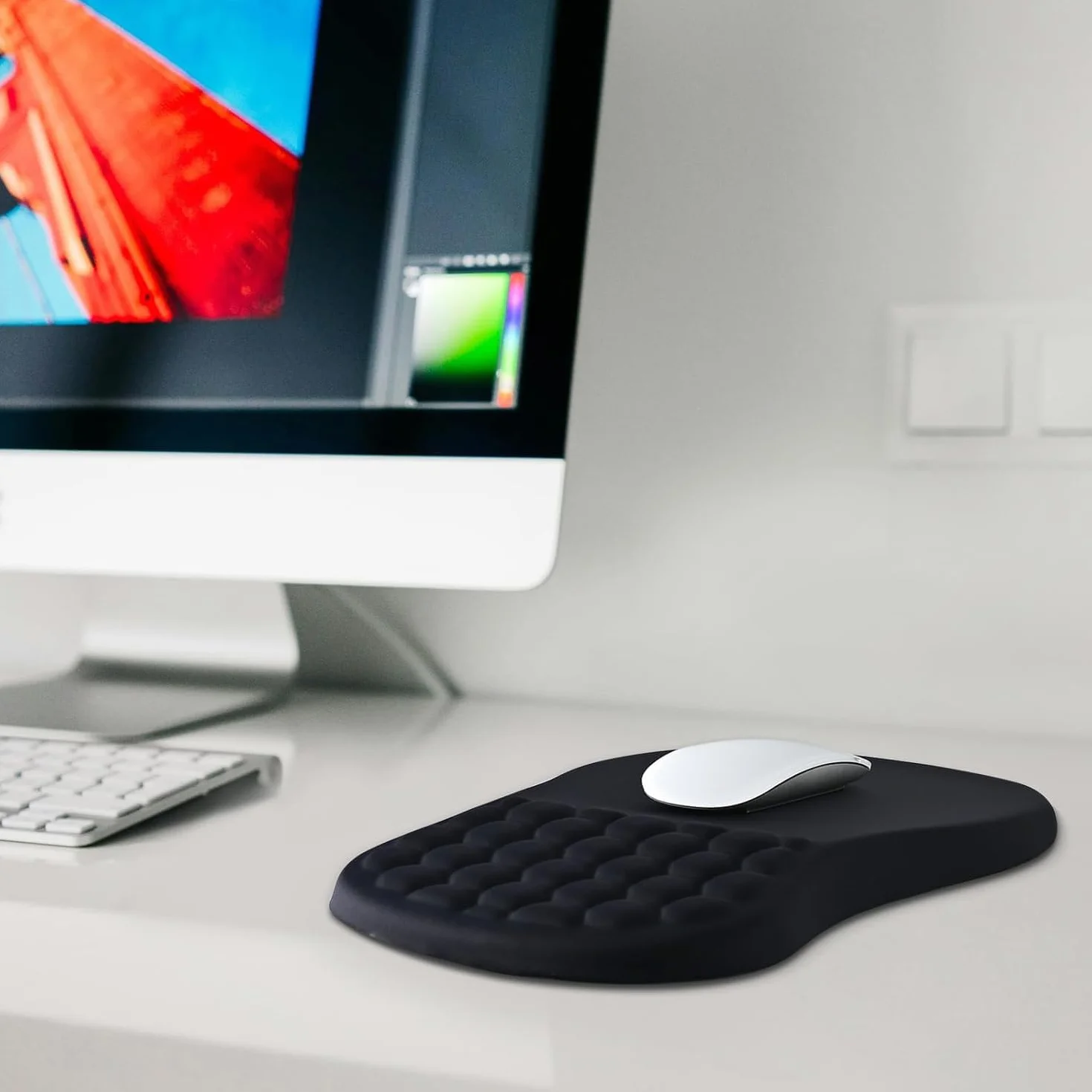 EooCoo Tapis de Souris XXL Gaming, Repose-poignet Ergonomique, Surface Agréable, Glisse Fluide