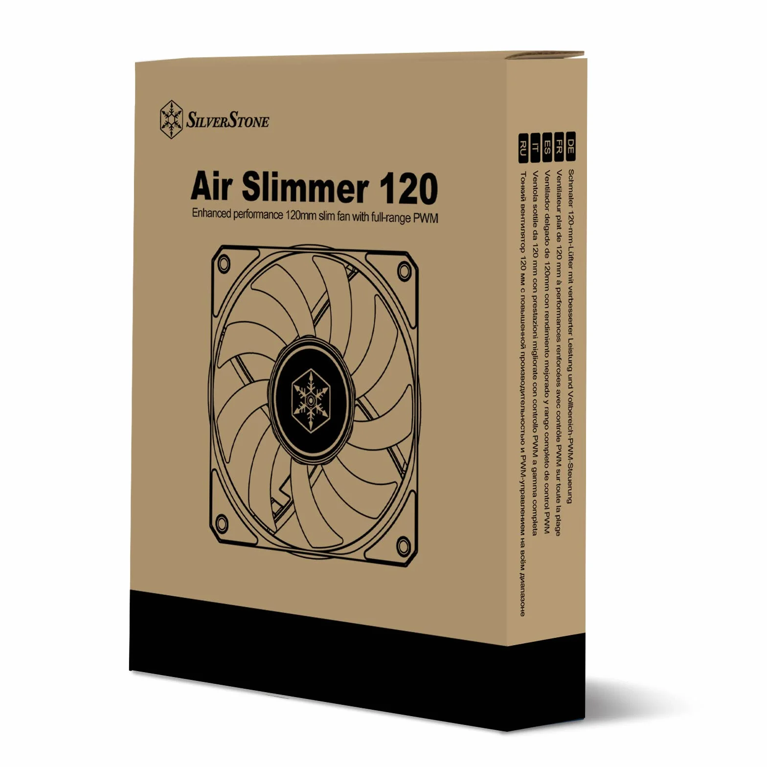 SilverStone Technology Air Slimmer 120 Enhanced Performance Slim Fan 120 mm z pełnozakresowym PWM, (SST-AS120B), czarny