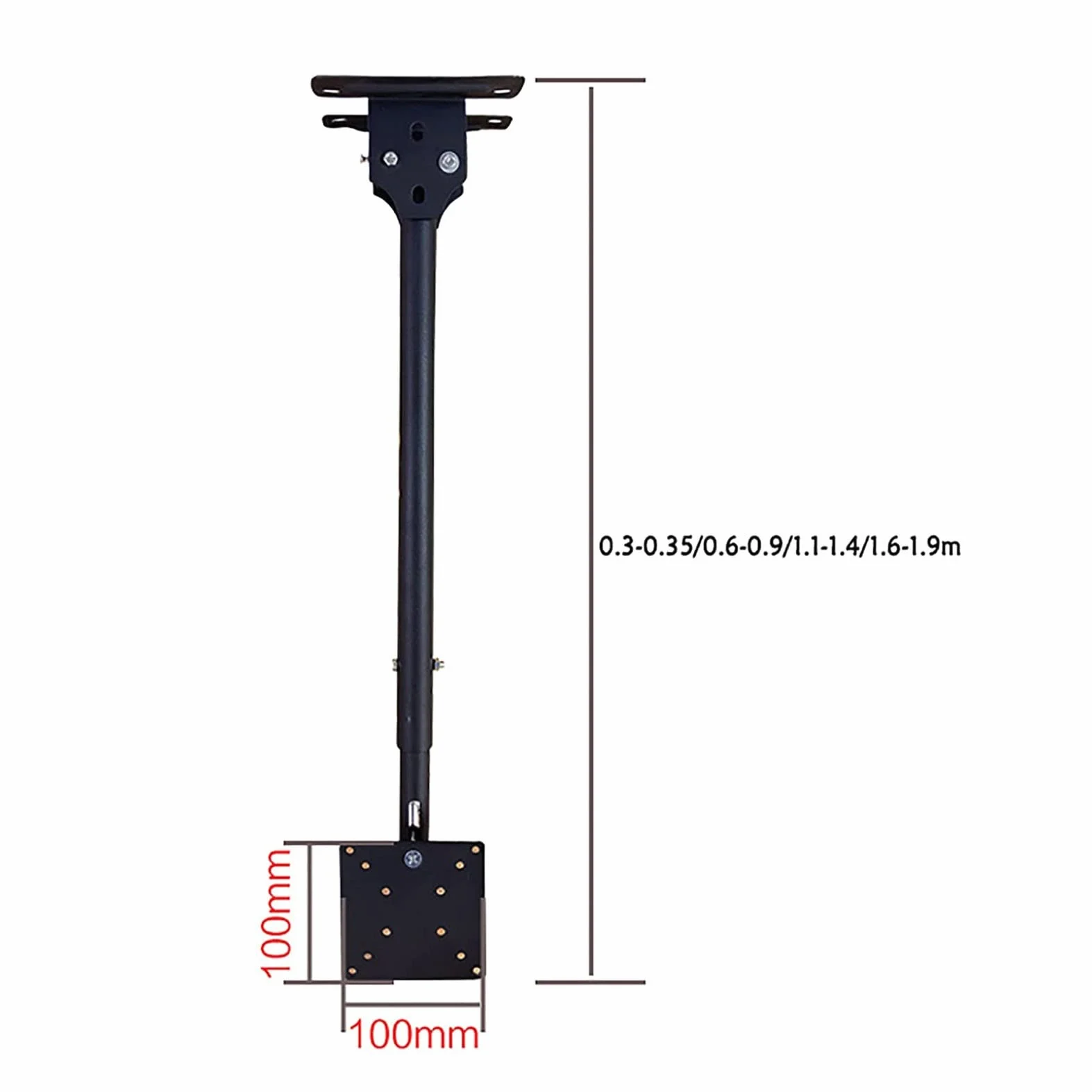 Support de Plafond TV, Support TV avec Inclinaison télescopique réglable en Hauteur et pivotant, s'adapte à la Plupart des écrans Plats LED de 26 à 60 Pouces (Size : 0.3-0.5m)
