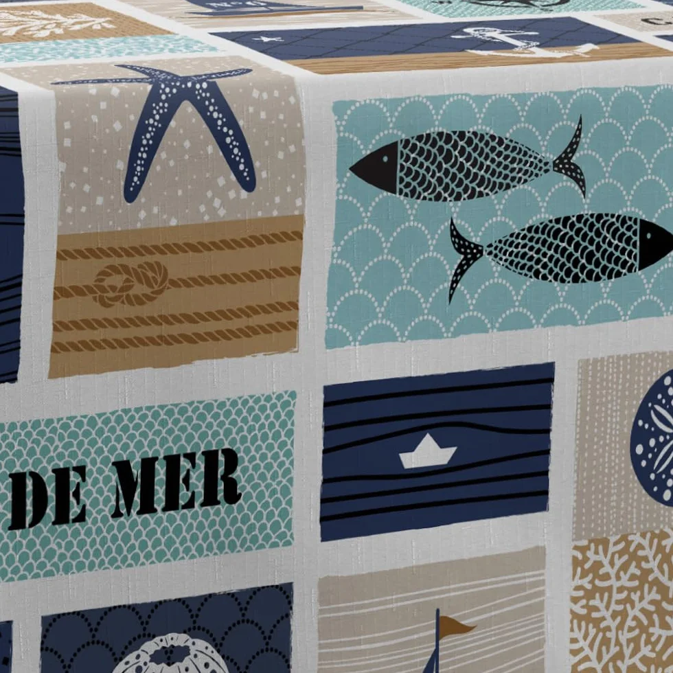 Nappe Anti-Taches Rectangle 150 x 240 cm Bleu Beige