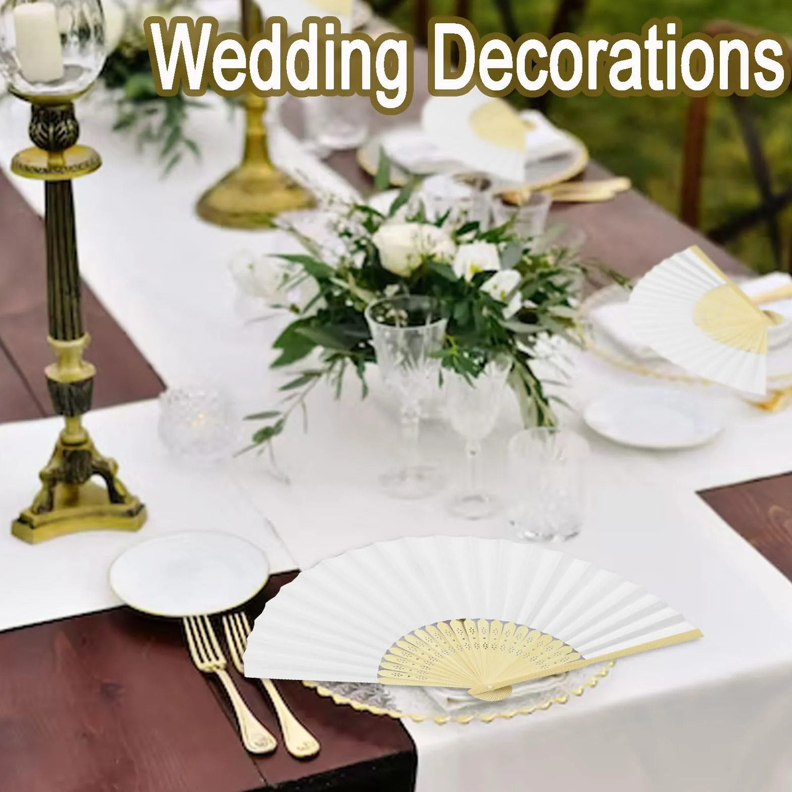 36 Pièces Eventail Mariage, Blanc éventail, Cadeau Mariage invité, Decoration Mariage, eventail Mariage Personnalisable