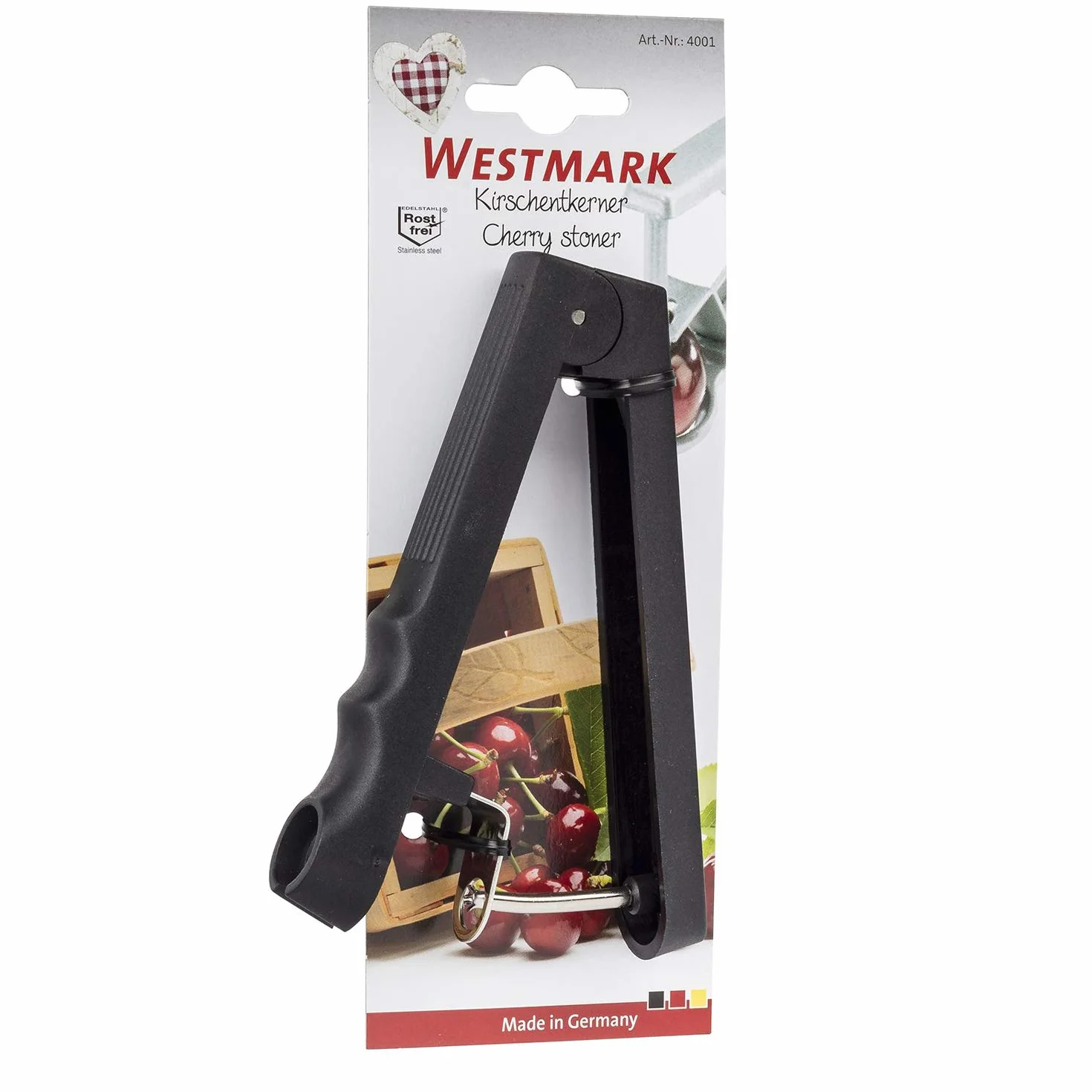 Westmark Dénoyauteur à Cerises 13,1 cm Plastique acier inoxydable Noir