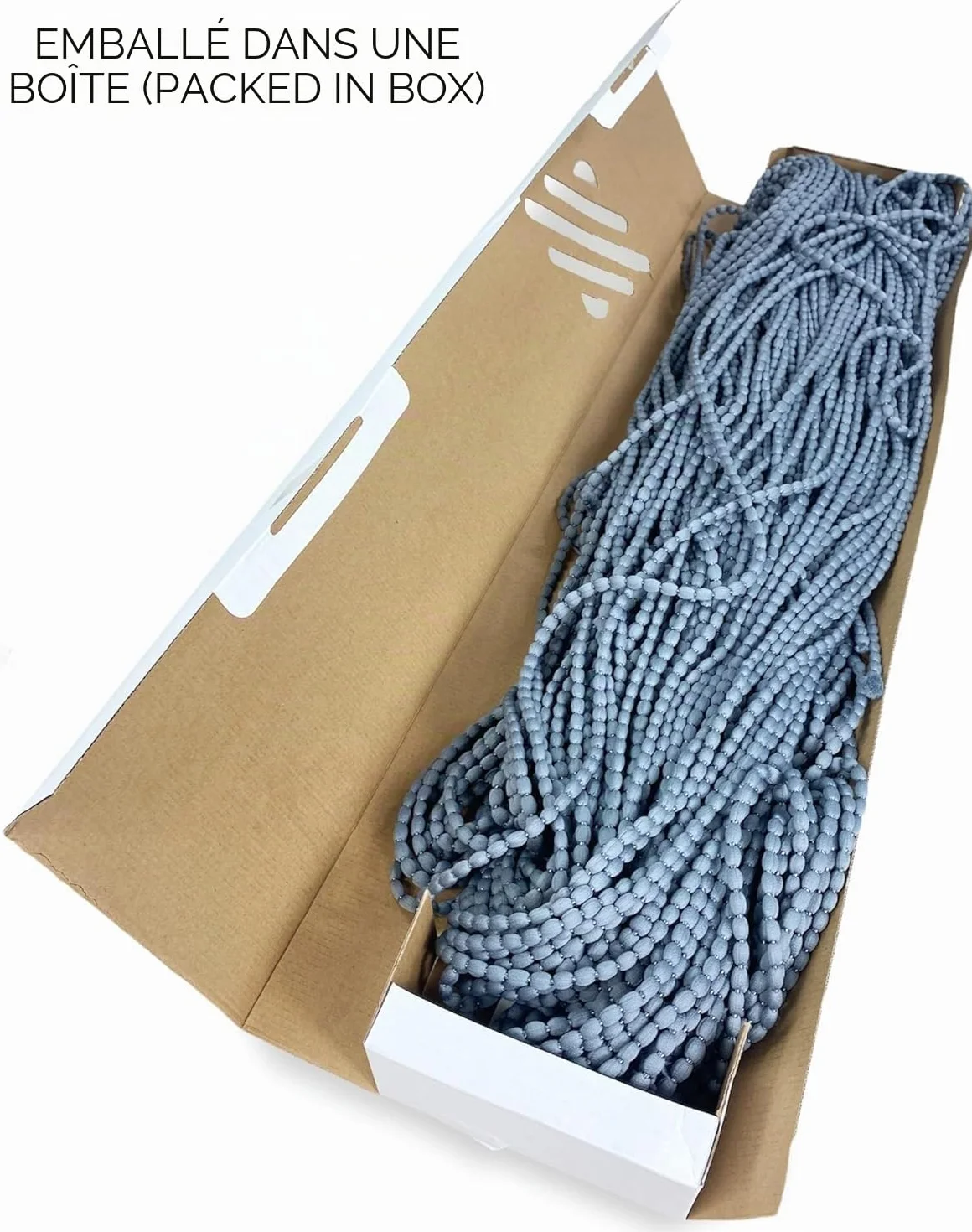 Mariel Rideau de Porte à Fils Polyester Doux Barre PVC Silencieux Recoupable Gris 100x220 cm
