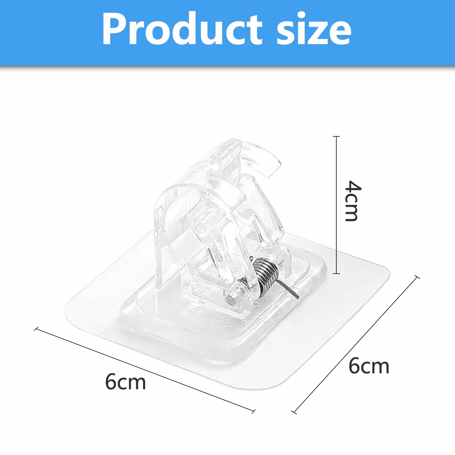 Accroche Rideau Sans Percage Auto-Adhésifs 8 Pièces 6x6cm Support Tringle Rideaux Crochet