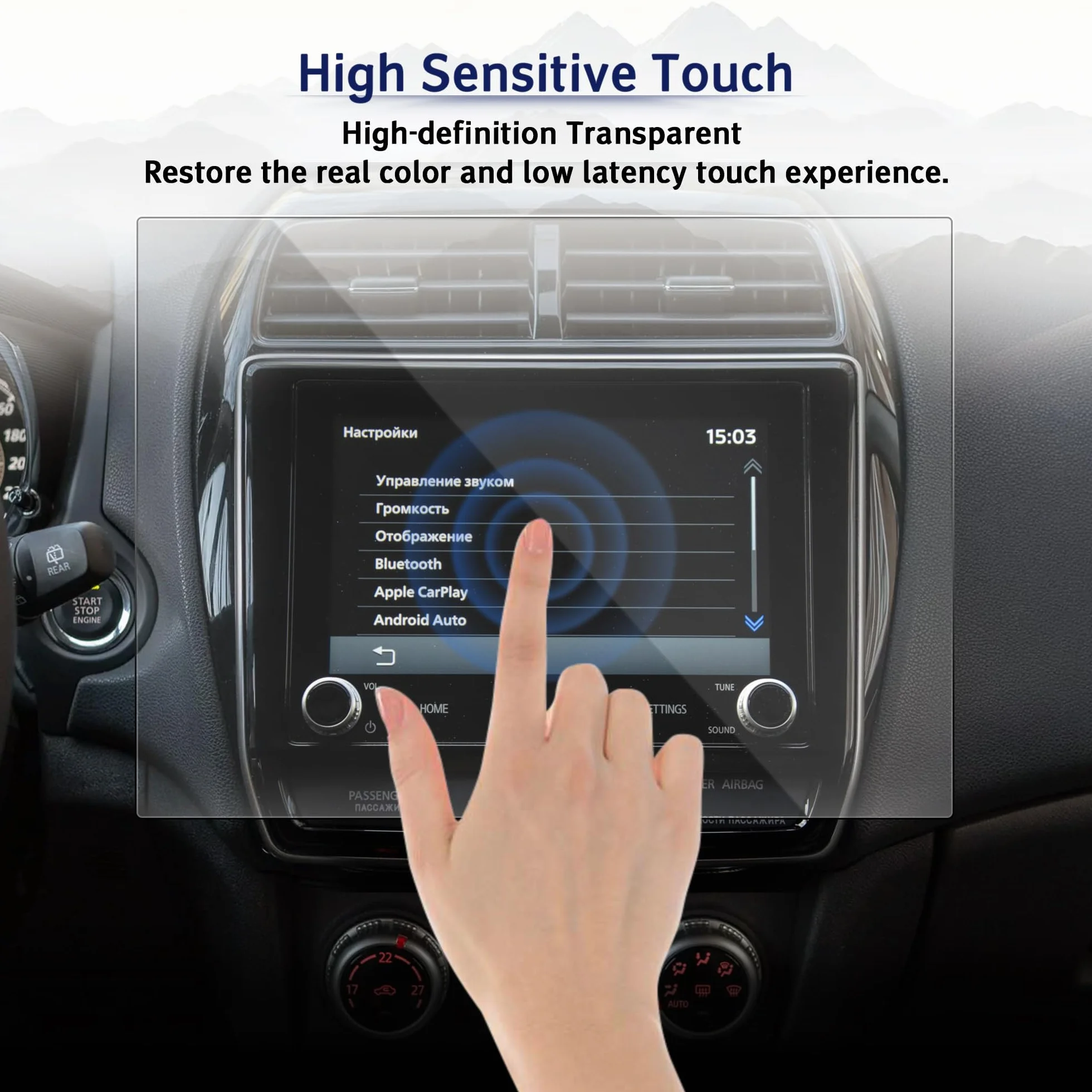 LEMON SHARK Ekran dotykowy LCD 8" radio nawigacja wersja z 2 przyciskami na ekranie do Mitsubishi Outlander 2020-2022 zastępuje nr 8740A130, 8740A040, 8740A076, 8740A040