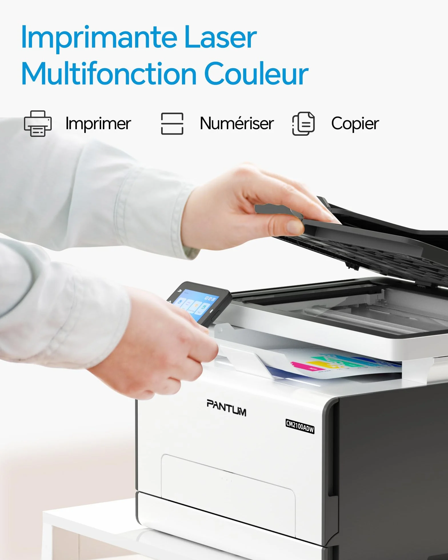 PANTUM CM2100ADW Imprimante Laser Couleur Multifonction, Recto-Verso Automatique, ADF, WLAN, USB, 20ppm