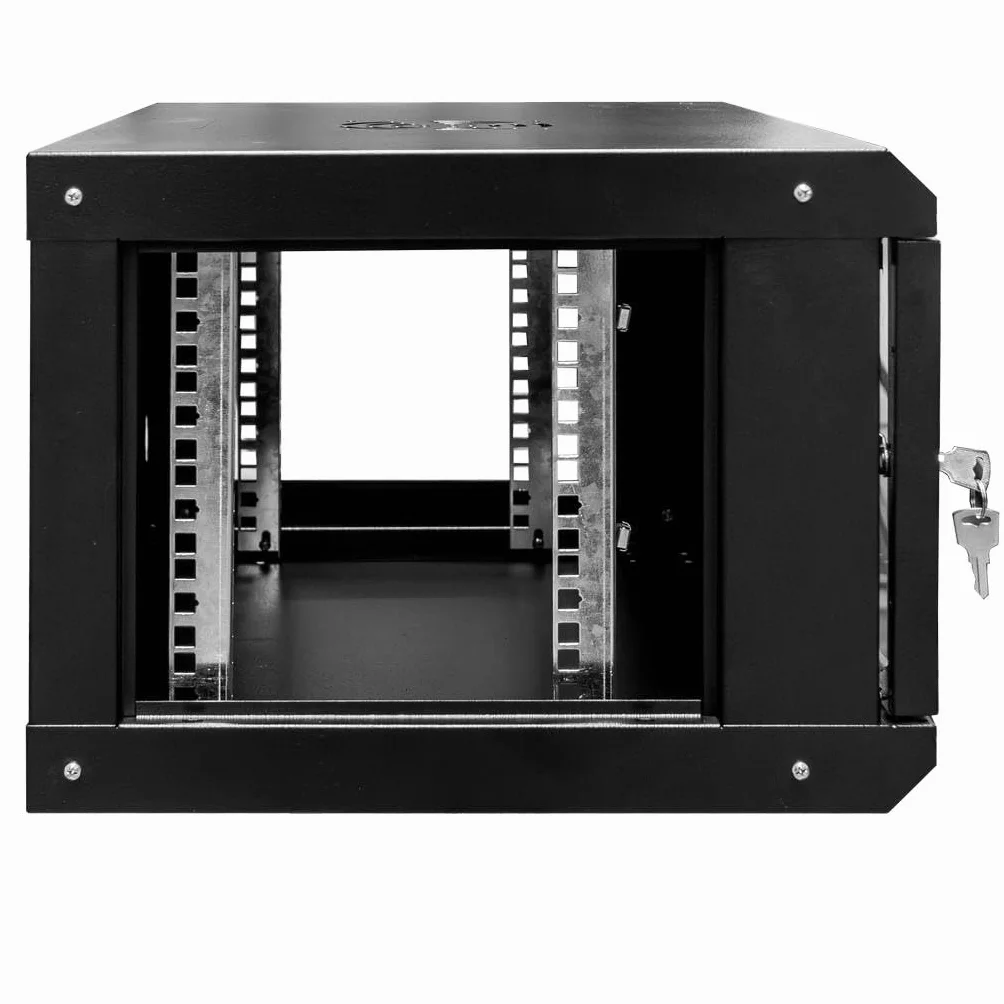 SZAFA RACK 19" 6U Wisząca Serwerowa Instalacyjna 400 mm Otwierane BokiMETALOWA Czarna Mega-M (6U)