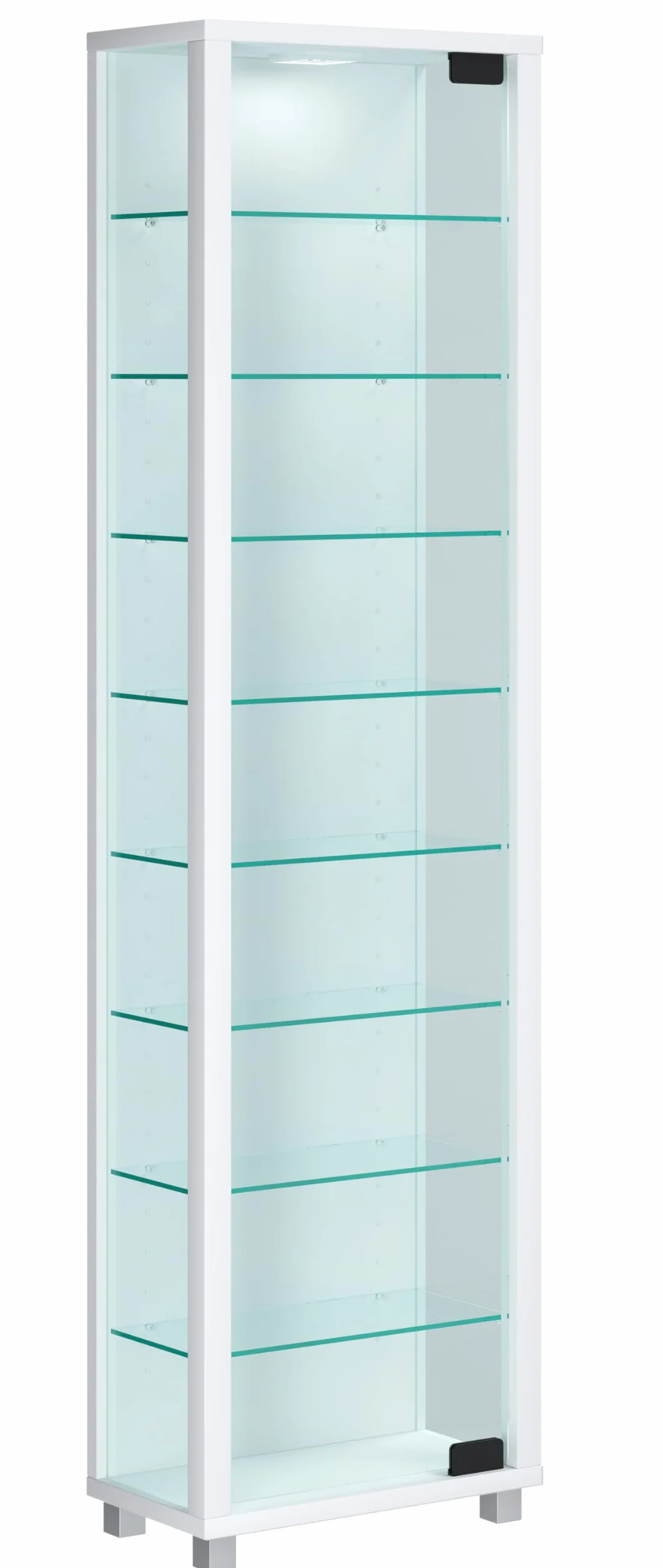 VCM vitrine en Verre Colonne Bois Verre vitrine de Collection vitrine de Verre vitrine Stand vitrine Edana Maxi Blanc