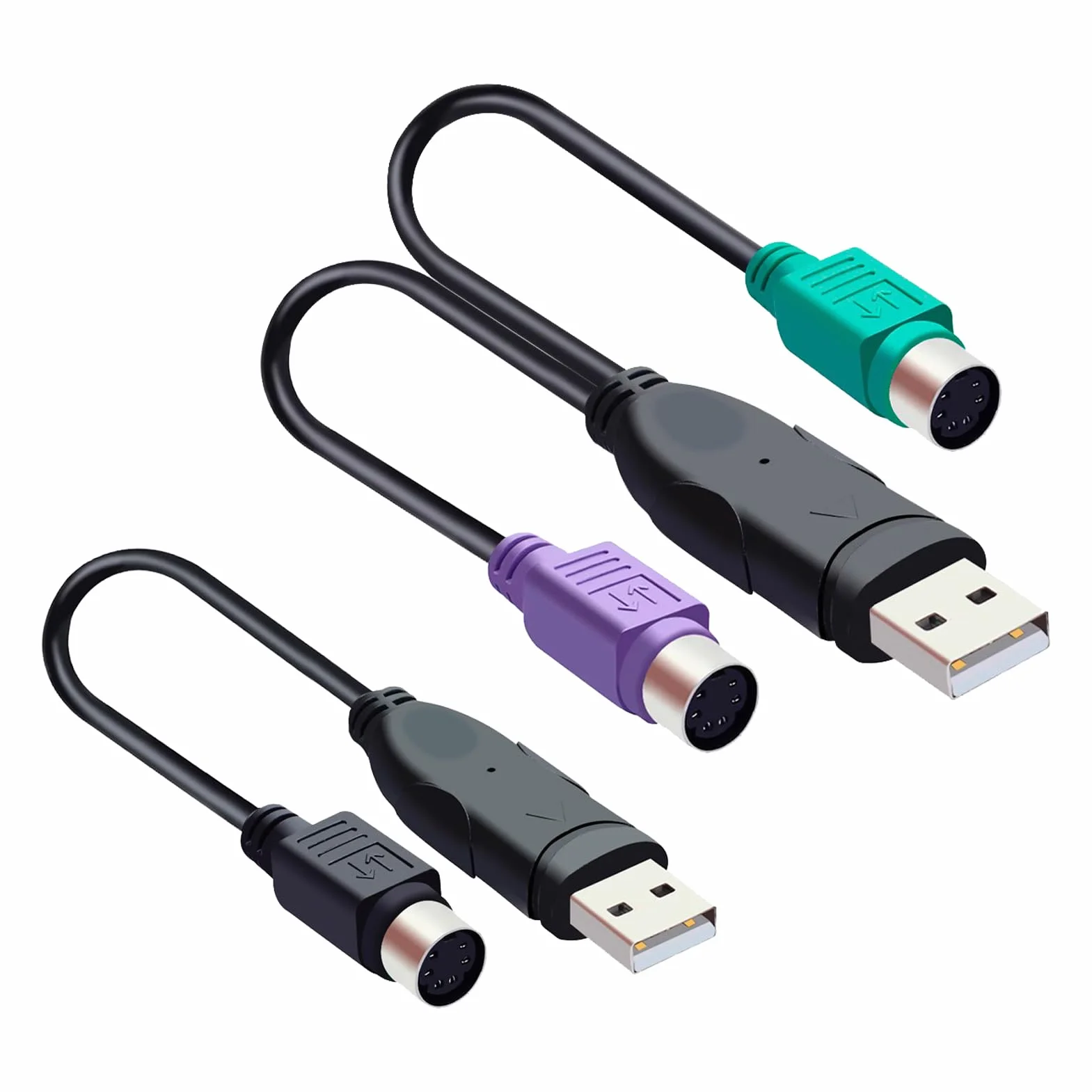 Adaptateur USB vers PS/2, Dual PS2 Femelle vers USB Mâle pour Clavier, Souris