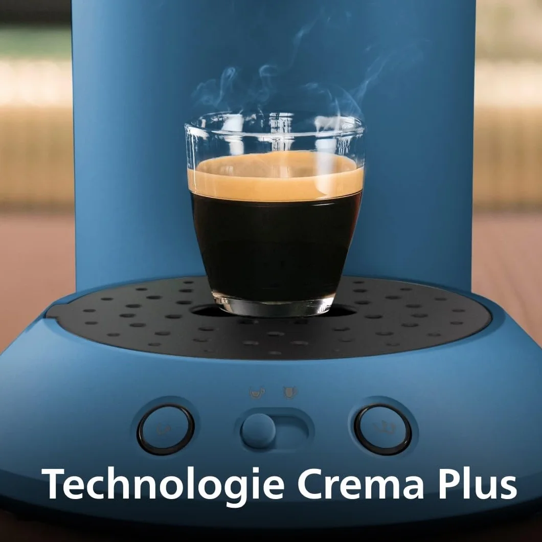 Philips Senseo Original Plus Machine à café à dosettes, Sélection intensité café, Technologie Coffee Boost, 2 tasses, Plastique recyclé, Bleu Paon