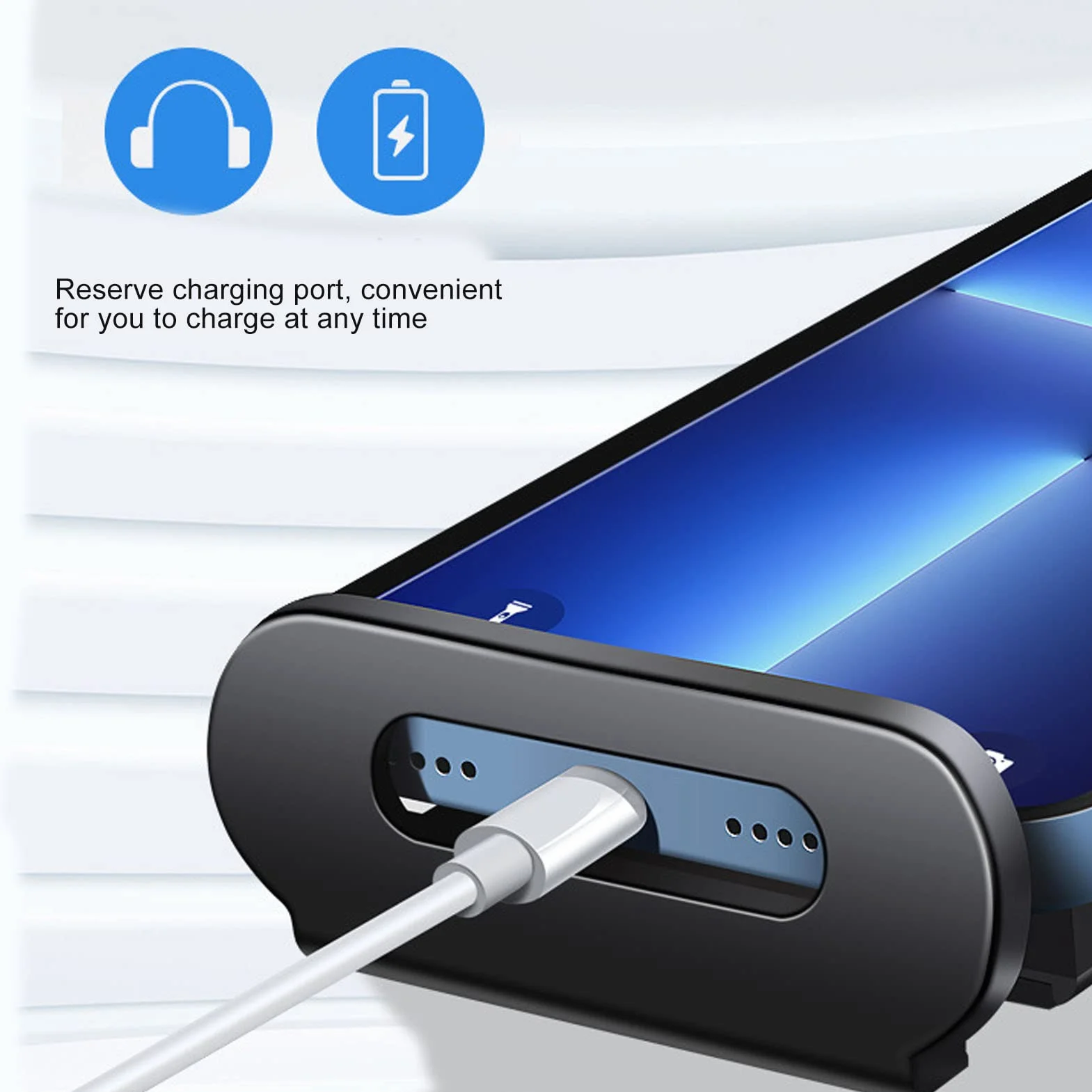 CHICIRIS Uchwyt na Telefon z Tyłu Siedzenia 360° Obrotowy Czarny Uchwyt na Tablet na Zagłówek Samochodowy Akcesoria Samochodowe