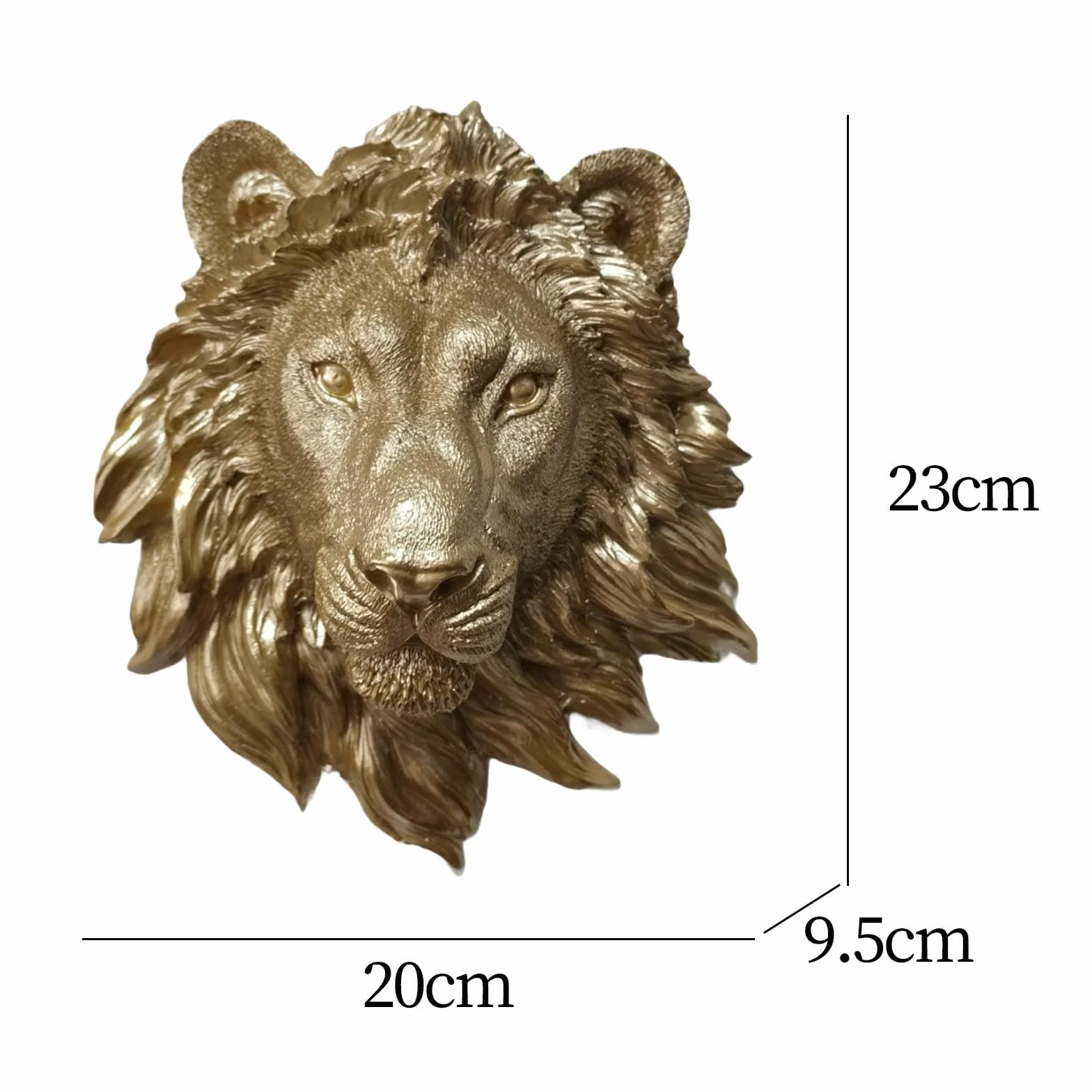 Sharplace Sculpture Murale Résine Tête Animal Lion Artisanat Art Mural Décoration Faite Main