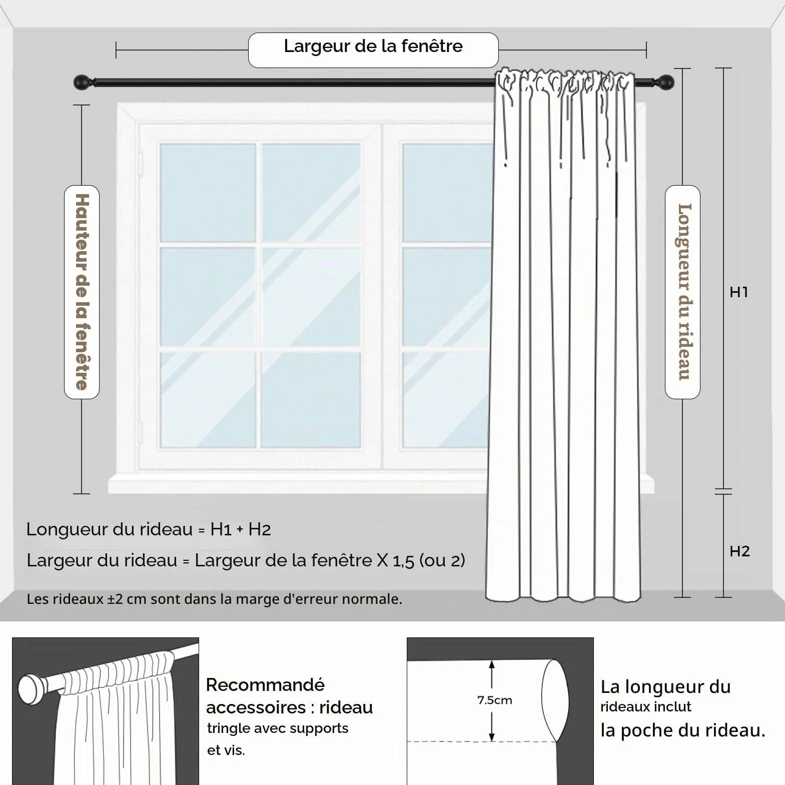 Rideaux Voilage Blanc 140x225 cm Passe Tringle Semi-Transparent 2 Pièces