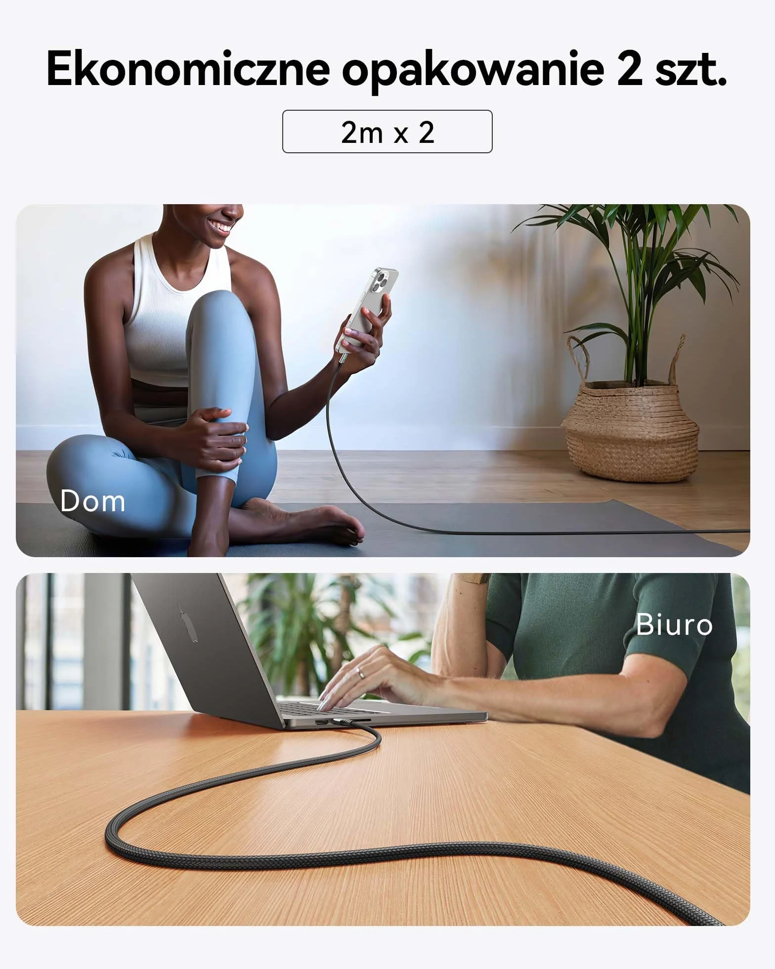 INIU Kabel USB C na USB C 240W [2M, 2 Sztuki], 48V/5A PD 3.0 Typu C Szybkie Ładowanie, Nylonowy pleciony Kabel Ładowarki USB-C do iPhone 16 15 Pro Max Plus Samsung Galaxy S24 S23 iPad MacBook Google