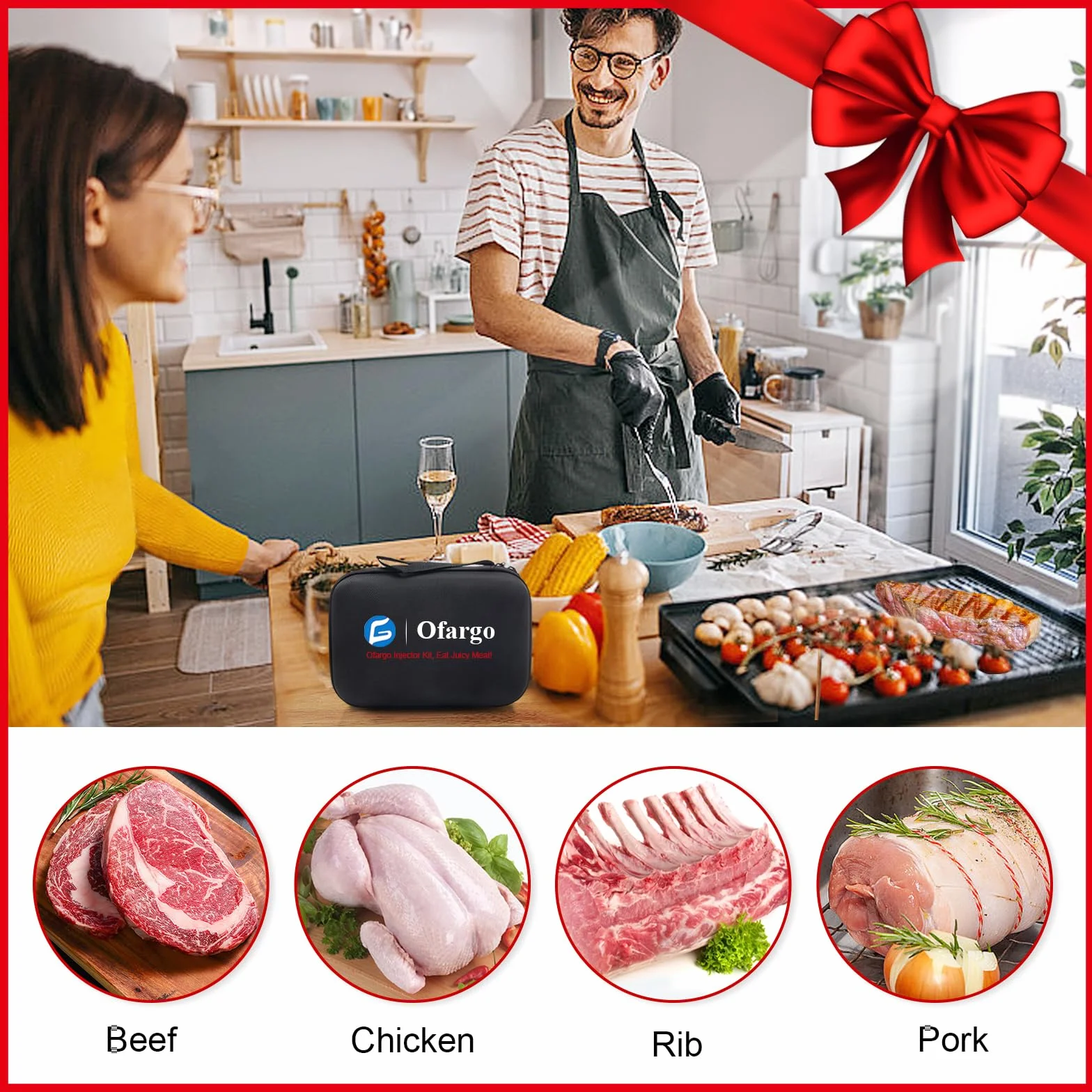 Seringue alimentaire 60 ml avec 4 aiguilles injecteur marinade BBQ