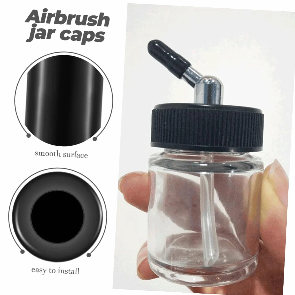 ORFOFE 20 szt. Nakrętki do Butli Airbrush Zastępcze Plastikowe Dysze do Pistoletu Natryskowego Akcesoria