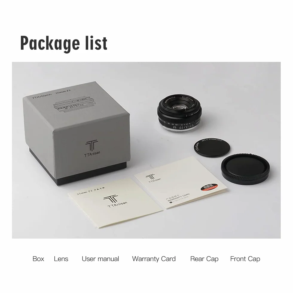 TTArtisan 25 mm F2.0 APS-C ręczny obiektyw aparatu przenośny ekonomiczny obiektyw portret ludzkość ulica martwa natura obiektyw do montażu M43