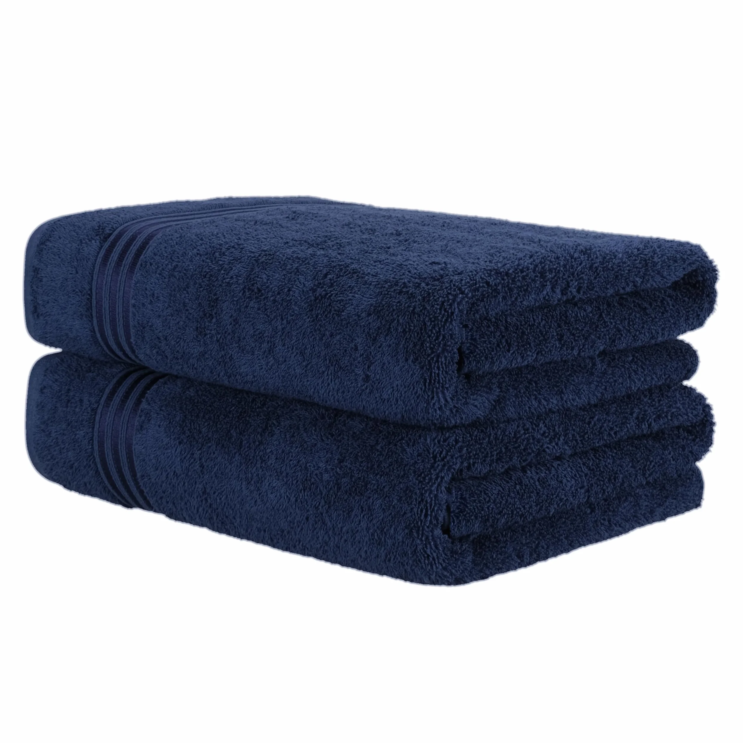 Hammetex Lot de 2 Grandes Serviettes de Bain 80x200 cm 100% Coton 500 GSM Oeko-TEX Bleu foncé
