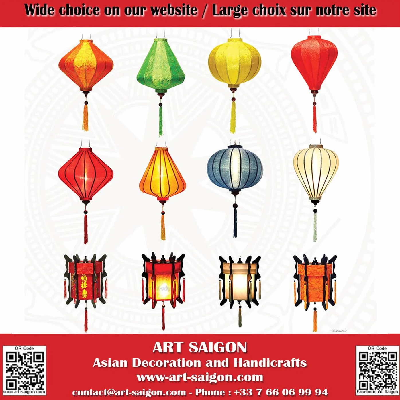Lampion Asiatique en Soie Orange T Ø35cm - Lanterne Traditionnelle de Hoi an en Tissu, Bambou et Bois, Fait Main - Artisanat et Décoration du Vietnam (T20-O)